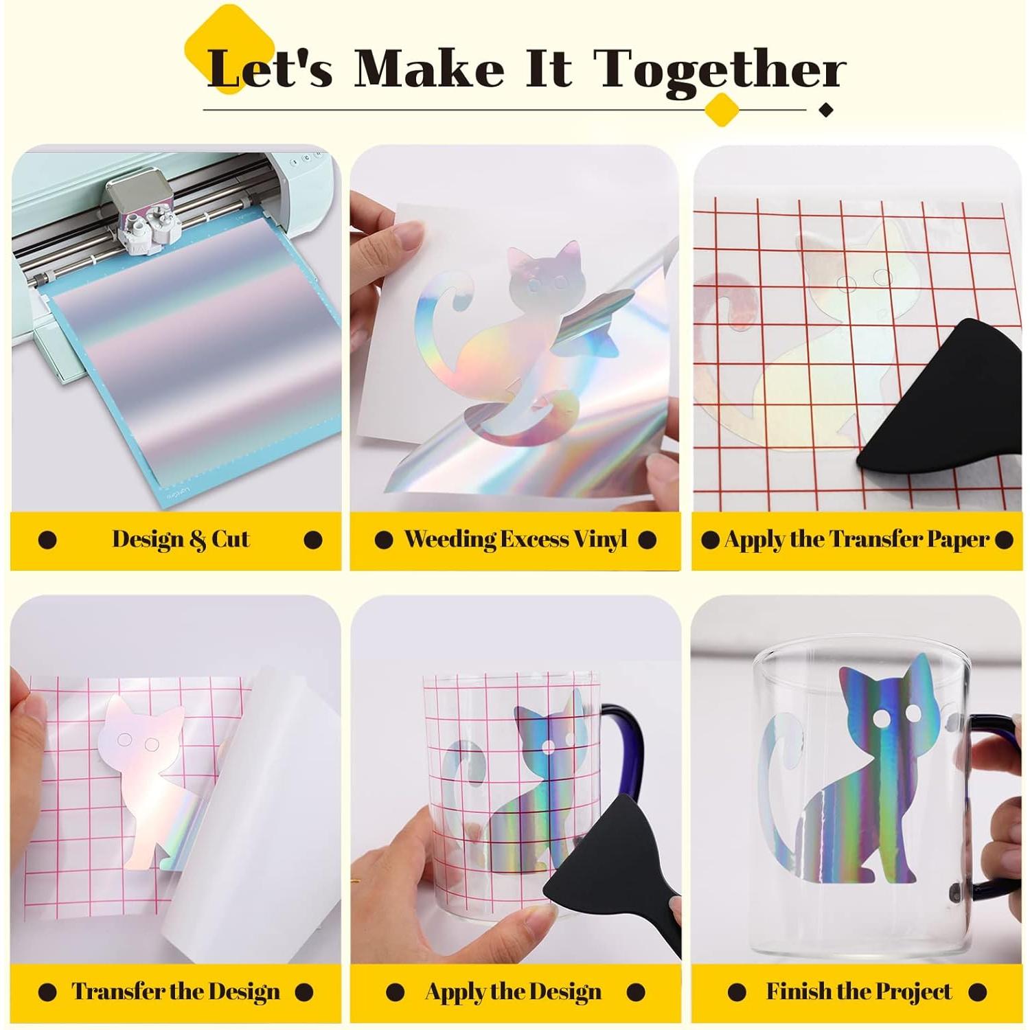 Vinilo Permanente HTVRONT 57 Hojas 30.48x30.48cm para Cricut