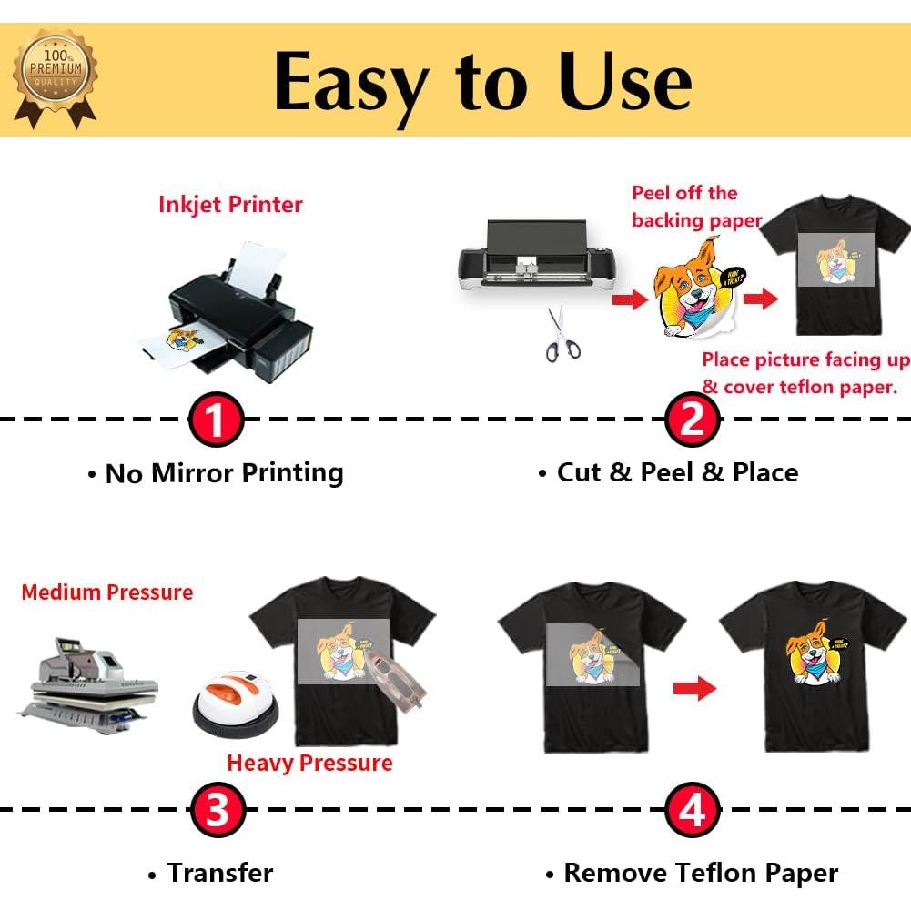 Papel de Transferencia Térmica TransOurDream 20 Hojas Oscuro