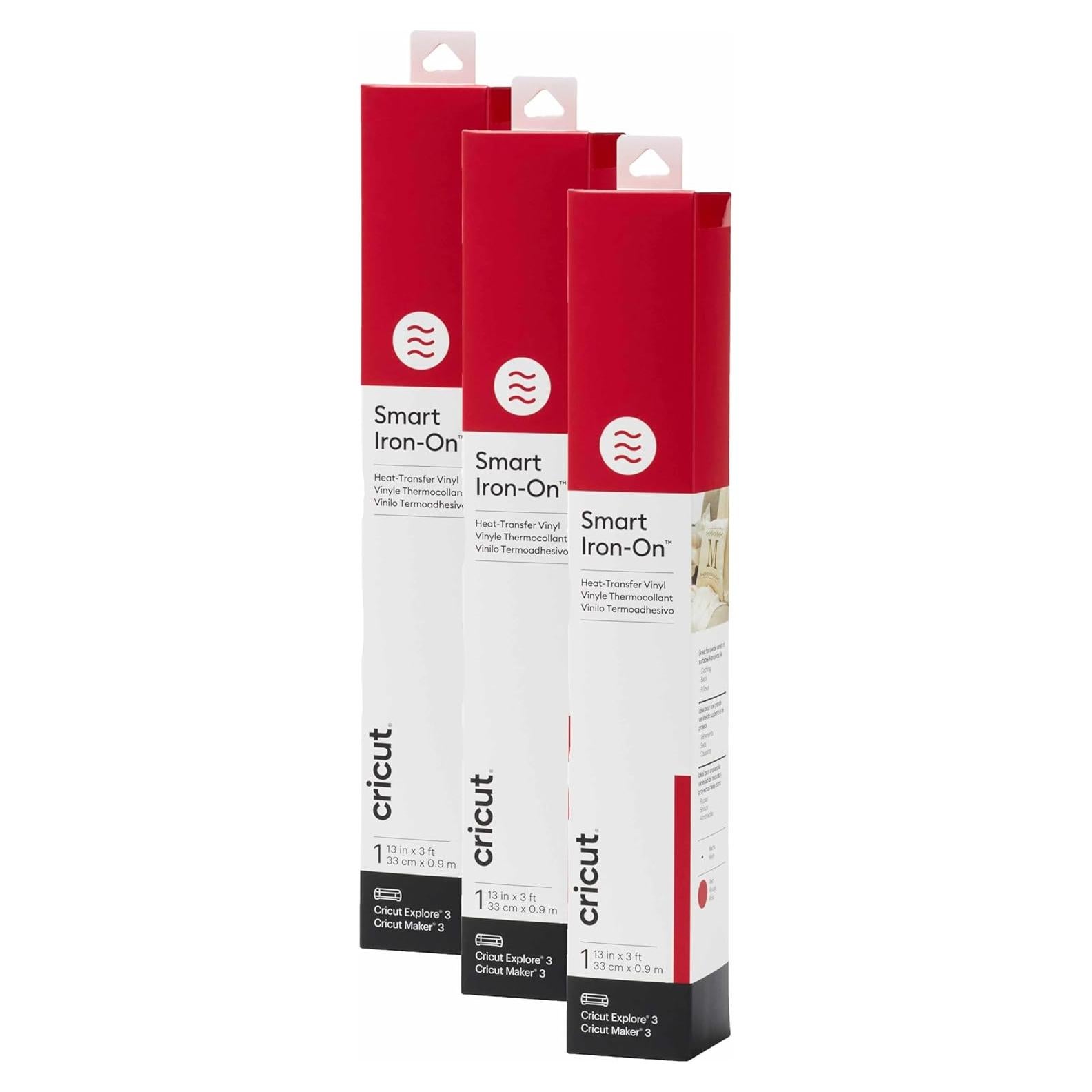 Vinilo de Transferencia Térmica Cricut Smart Iron On Rojo 3 Rollos