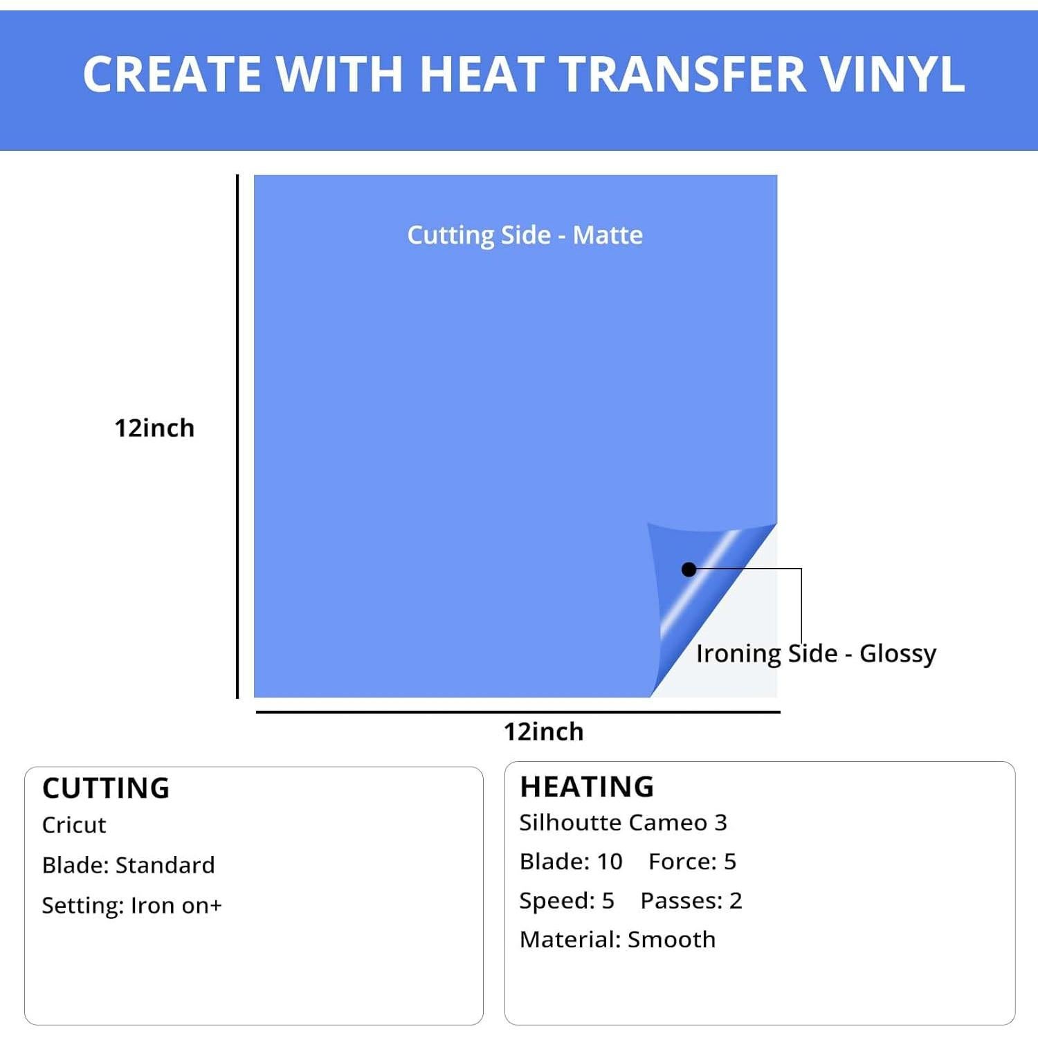 Paquete de Vinilo de Transferencia de Calor HTVRONT 47 Piezas 30x25 cm