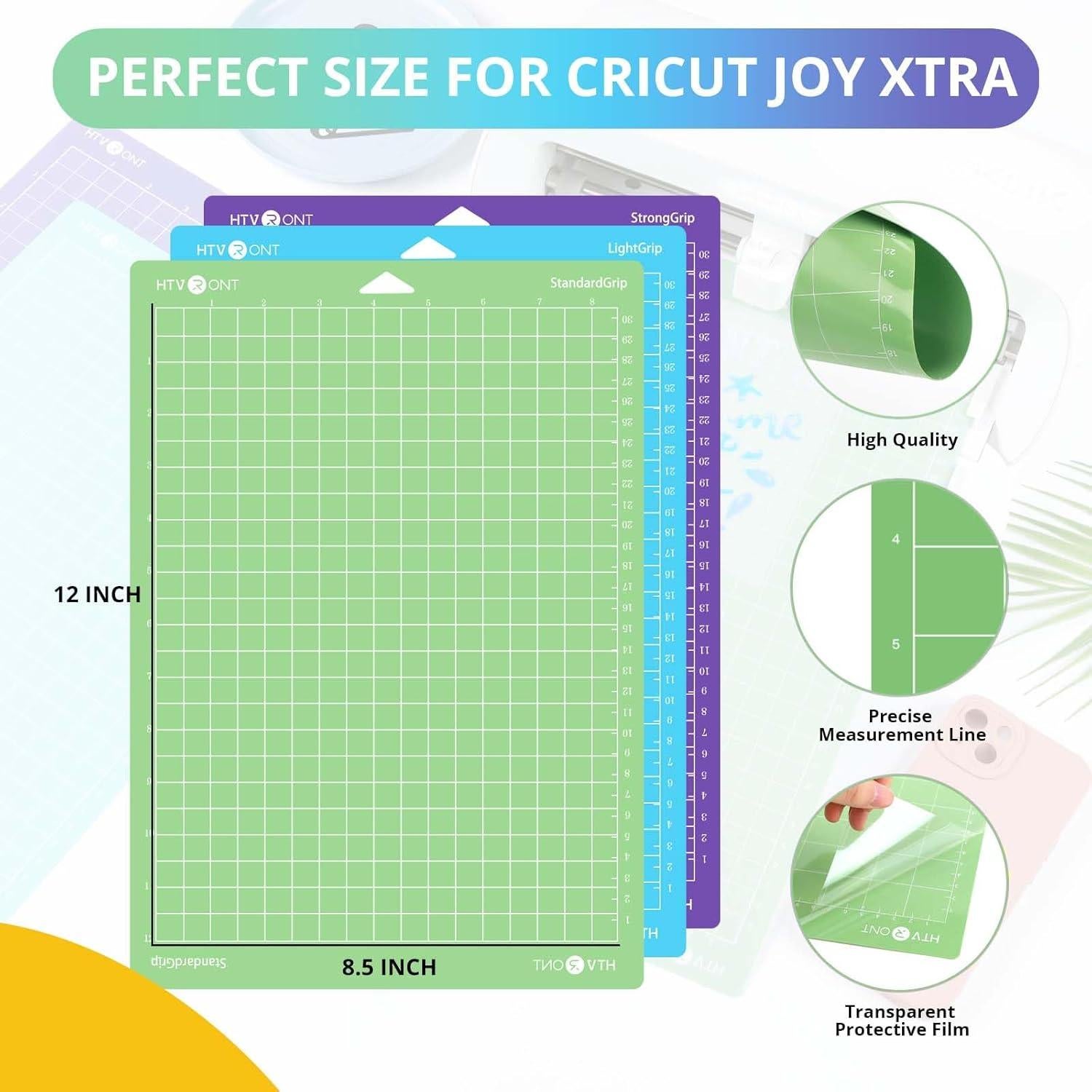 Mats de Corte HTVRONT para Cricut Joy Xtra - 3 Piezas 30x22 cm