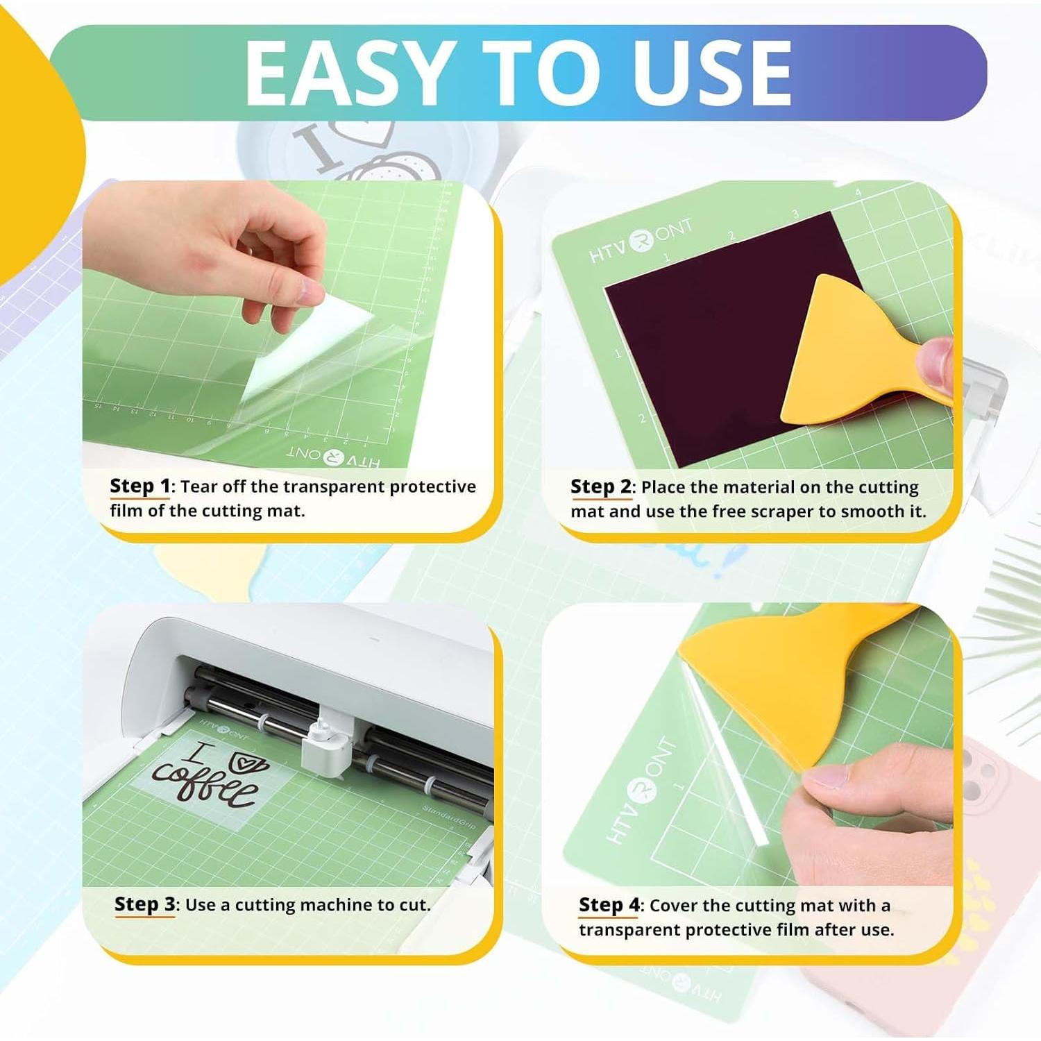 Mats de Corte HTVRONT para Cricut Joy Xtra - 3 Piezas 30x22 cm