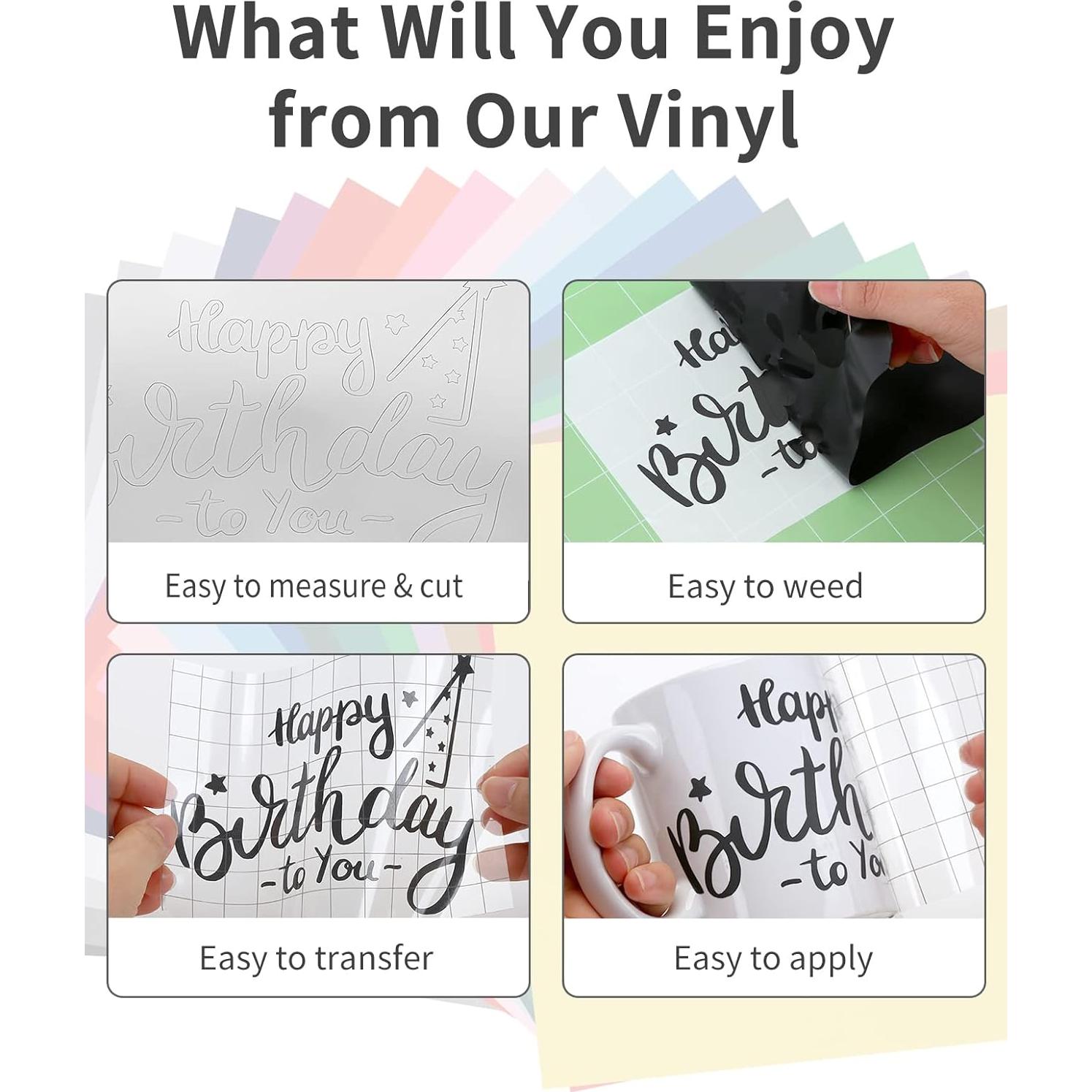 Vinilo Adhesivo Permanente Sooez 20 Hojas 30.5x30.5cm Multicolor