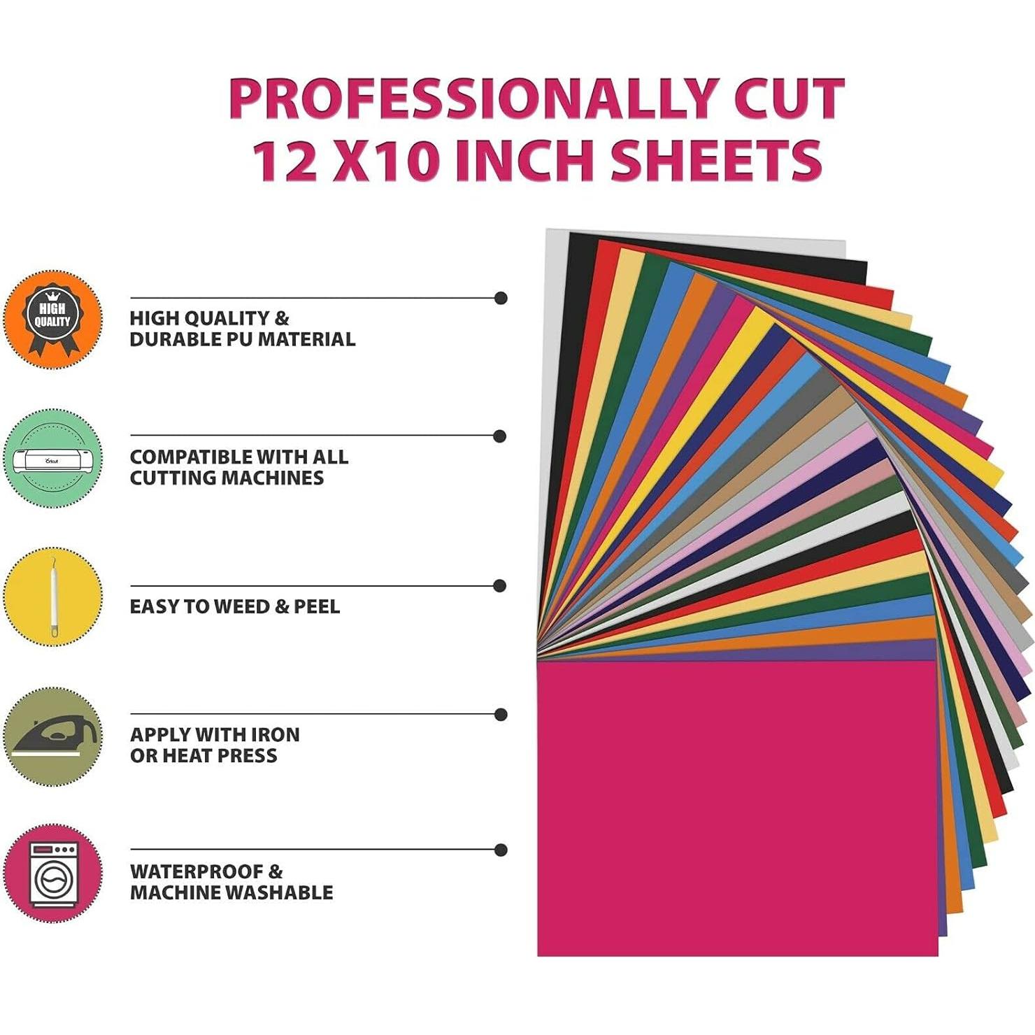 Hojas de Vinilo de Transferencia de Calor Kassa 30 Piezas 30x25 cm