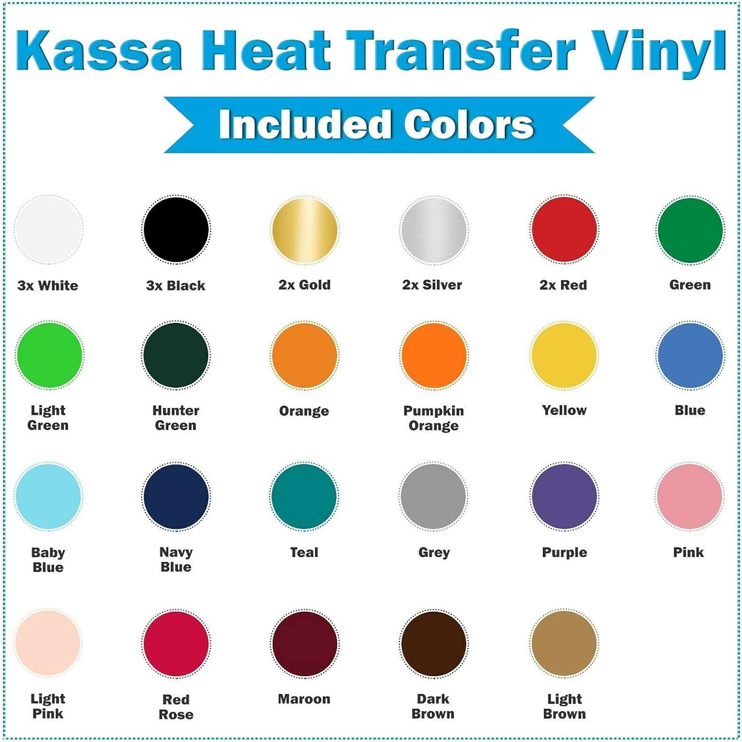 Hojas de Vinilo de Transferencia de Calor Kassa 30 Piezas 30x25 cm