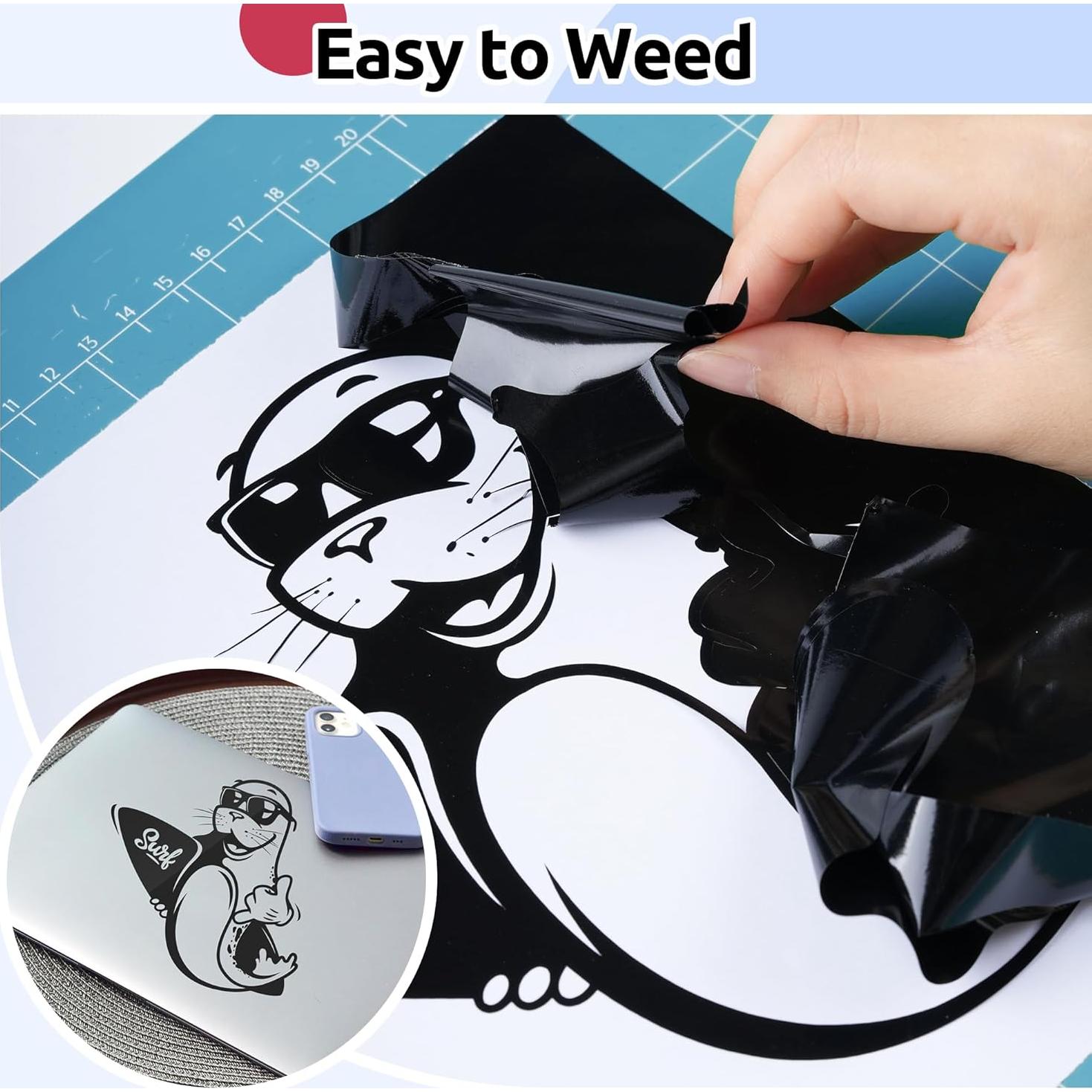 Rollo de Vinilo Adhesivo Permanente Negro Oncil 30.48cm x 15.24m