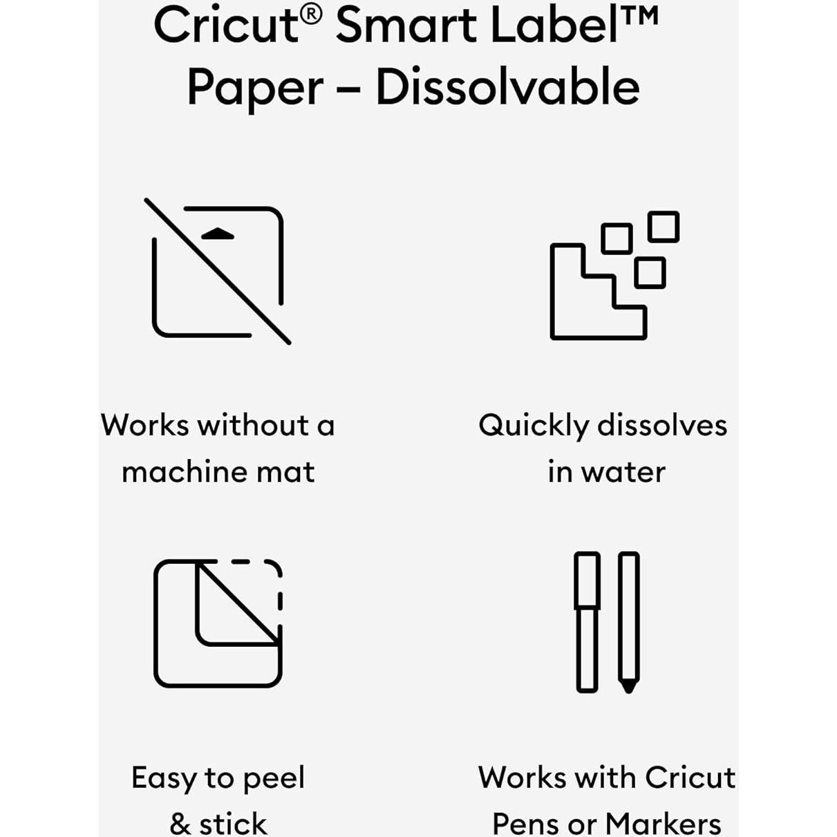 Papel de Etiquetas Inteligentes Cricut 61x33 cm Blanco