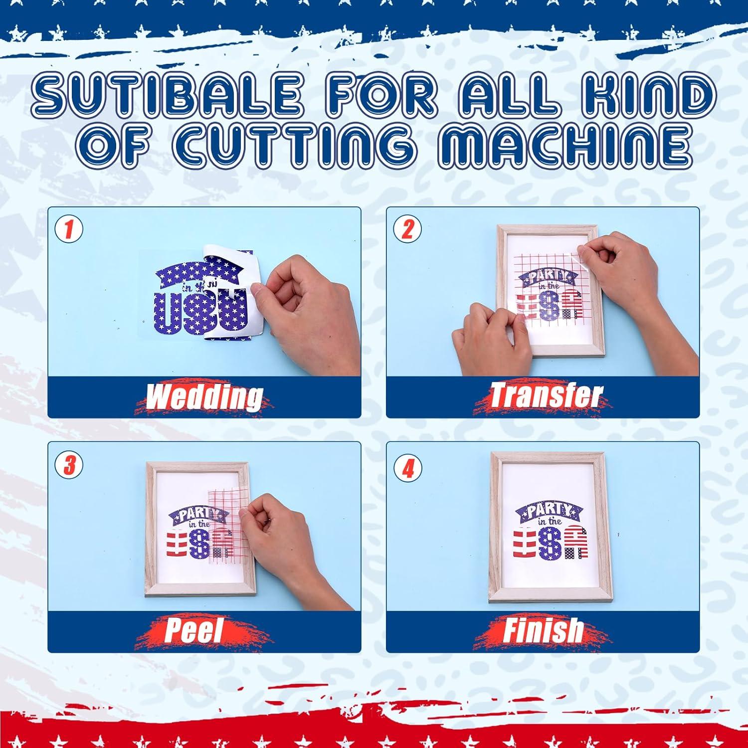 Vinilo Adhesivo Permanente Tintnut - 8 Hojas Bandera Americana 30.48x25.4cm