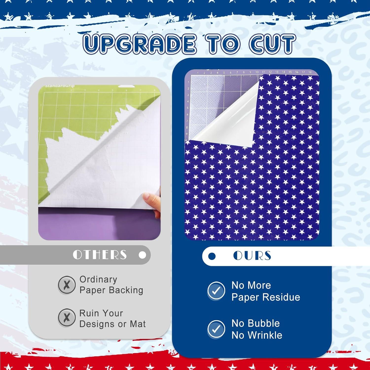 Vinilo Adhesivo Permanente Tintnut - 8 Hojas Bandera Americana 30.48x25.4cm