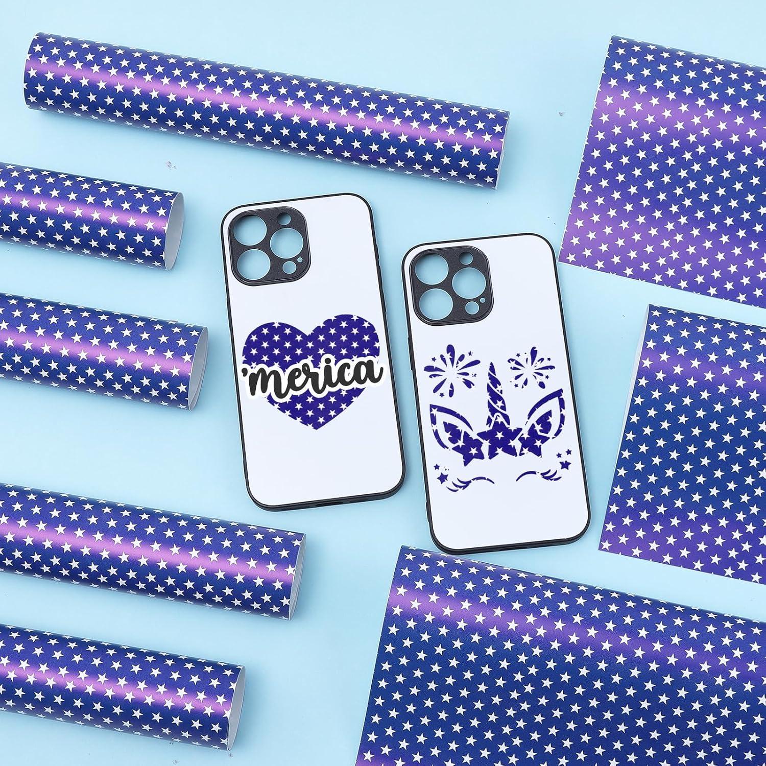 Vinilo Adhesivo Permanente Tintnut - 8 Hojas Bandera Americana 30.48x25.4cm