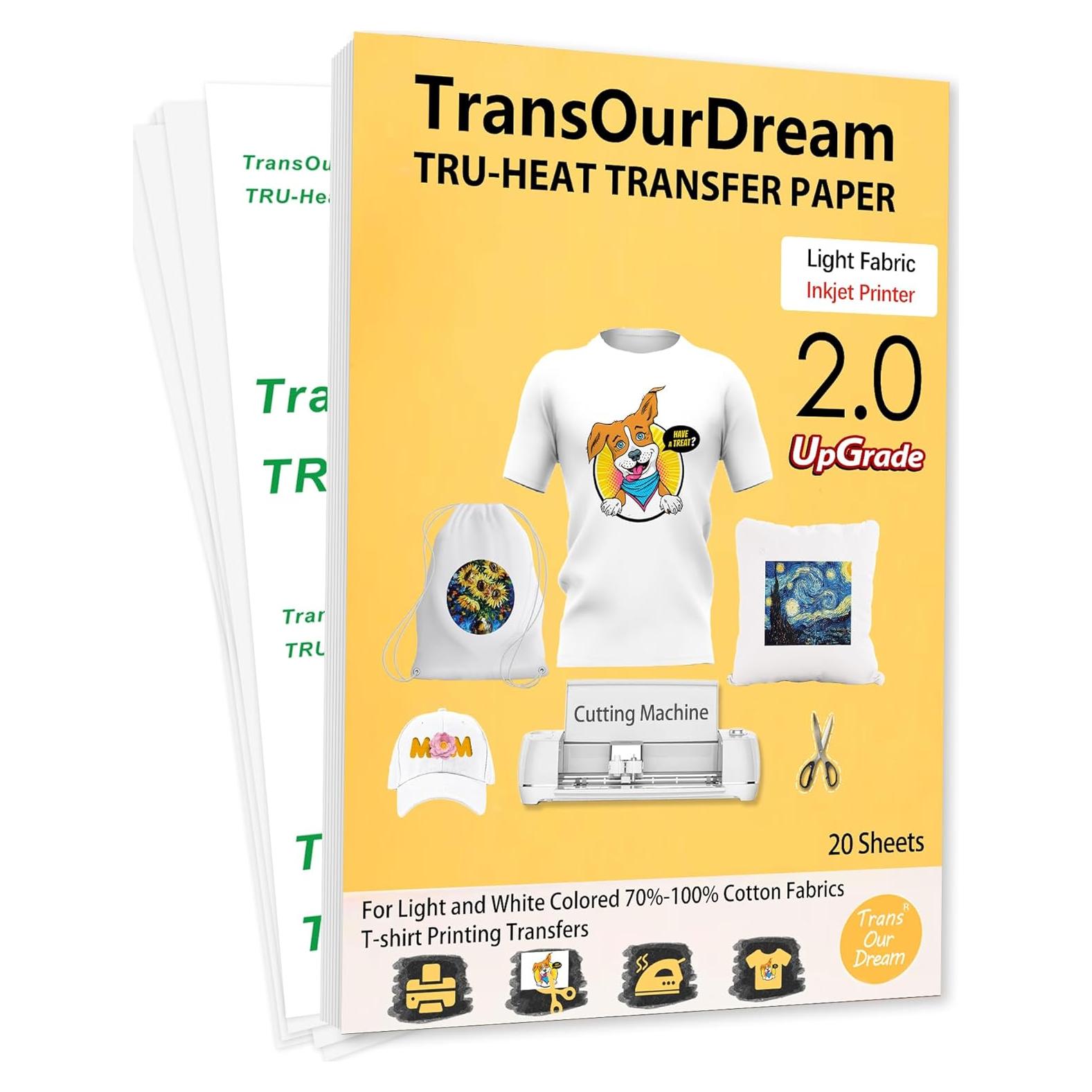 Papel de Transferencia de Calor TransOurDream 20 Hojas 21.6x27.9 cm