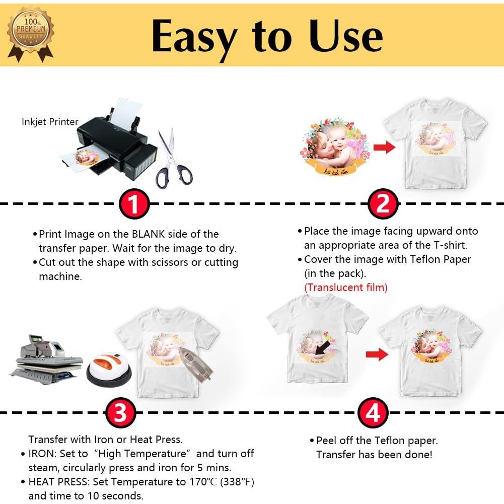 Papel de Transferencia de Calor TransOurDream 20 Hojas 21.6x27.9 cm