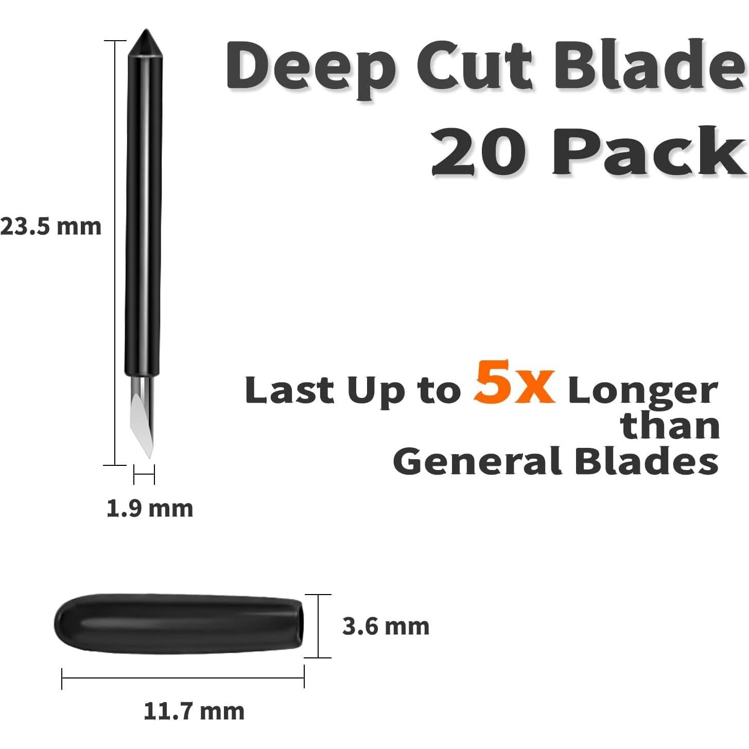 THANMAO 20PCS Premium Deep Cut Blade，Replacement Cutting Blades Compatible with Cricut Explore Air 2/Air 3/Explore 4/Maker/Maker 3/Maker 4 (Premium Deep Cut Blades)