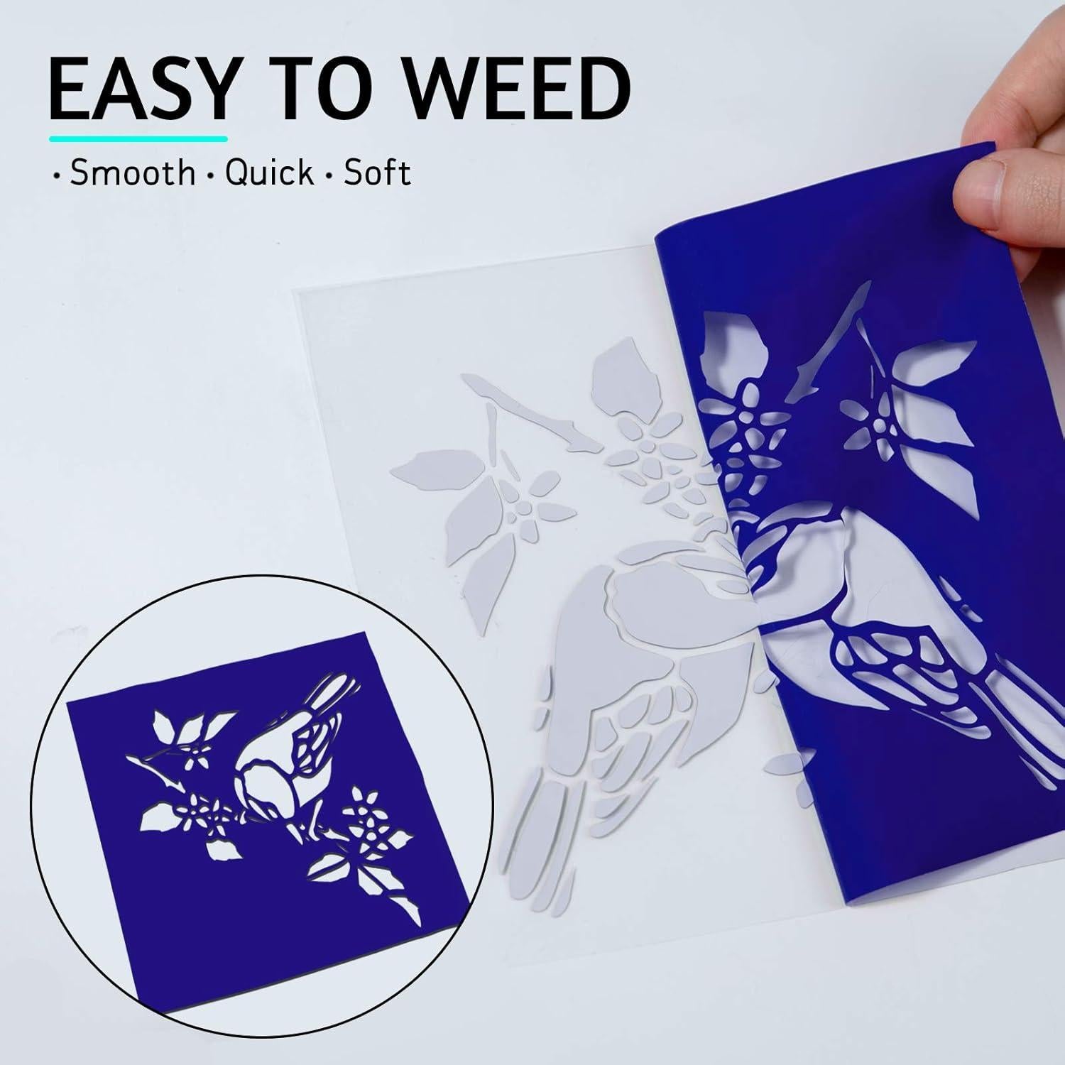 Vinilo de Transferencia de Calor Azul HTV PU 12x25 cm - HTVRONT