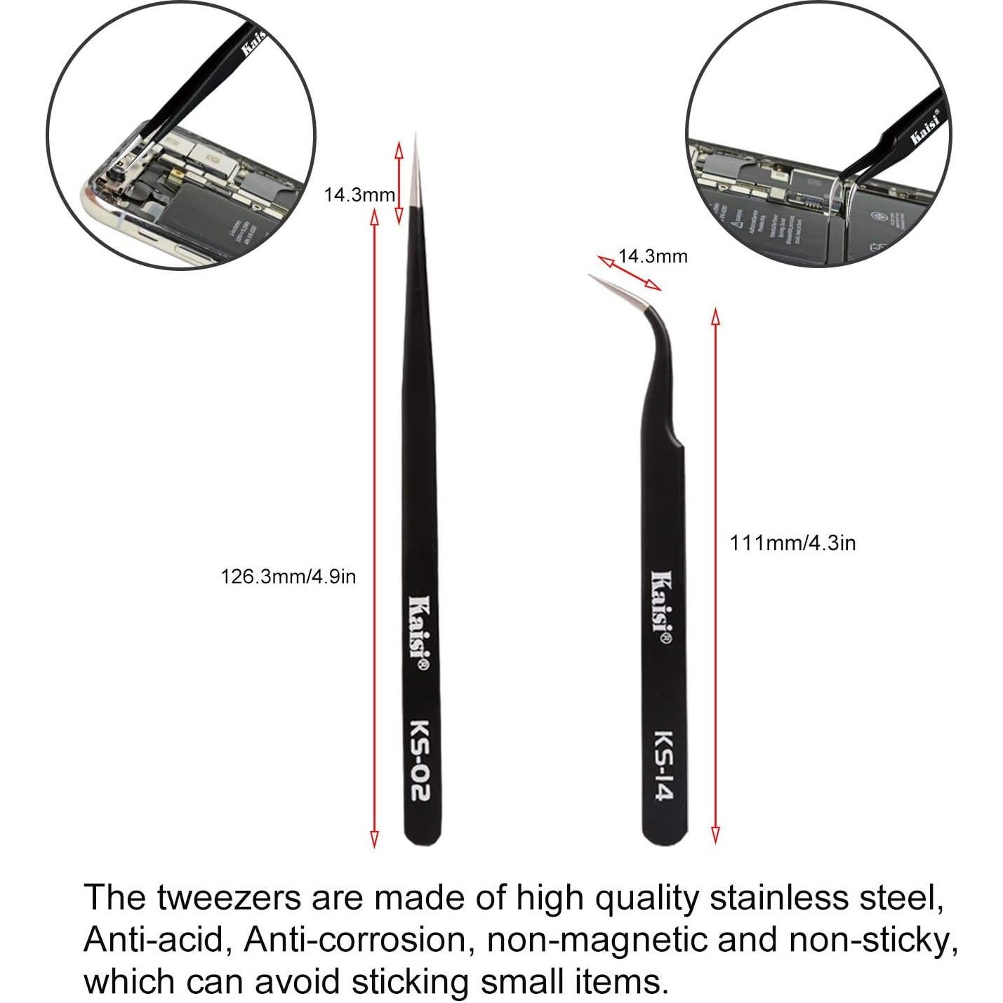 Kaisiking Kit 6 Herramientas Soldadura Doble Cara y Pinzas