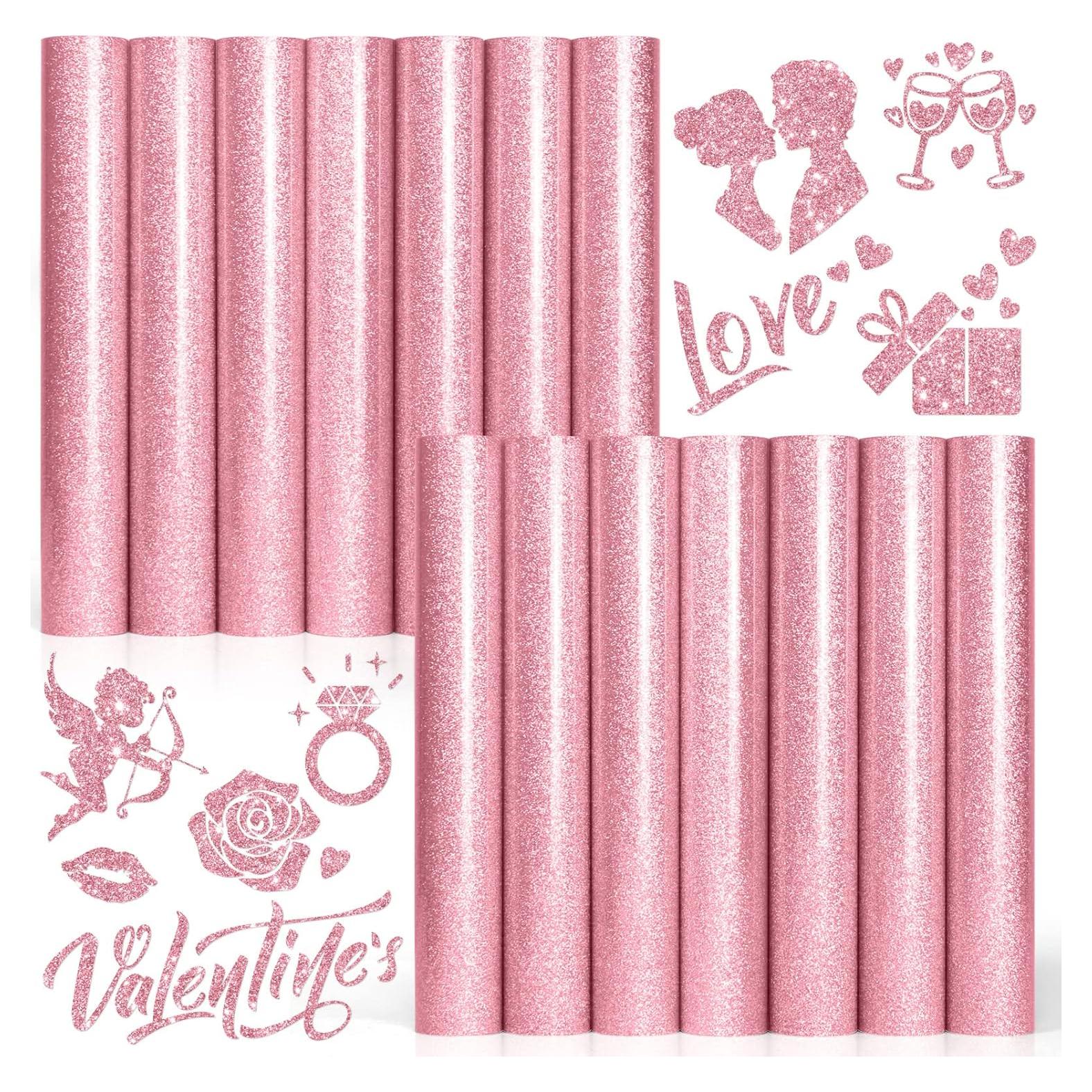 Vinilo de Transferencia de Calor Brillante Rosa KCDDUMK 14 Hojas 30.5x25.4 cm