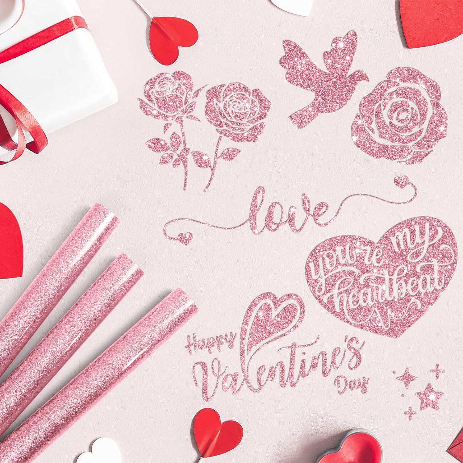 Vinilo de Transferencia de Calor Brillante Rosa KCDDUMK 14 Hojas 30.5x25.4 cm