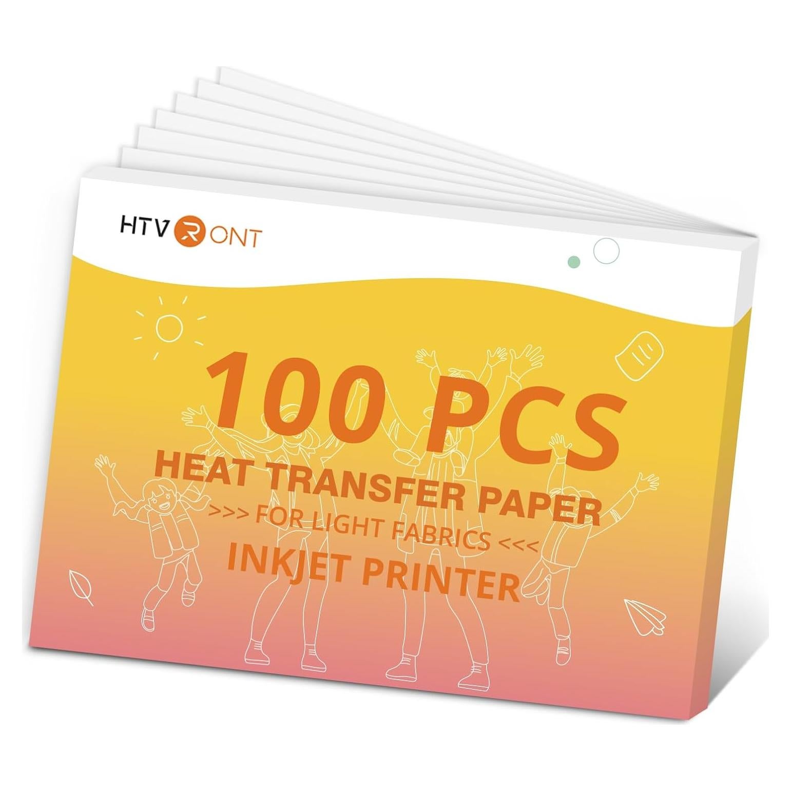 Papel de Transferencia de Calor HTVRONT 100 Hojas 21x28 cm