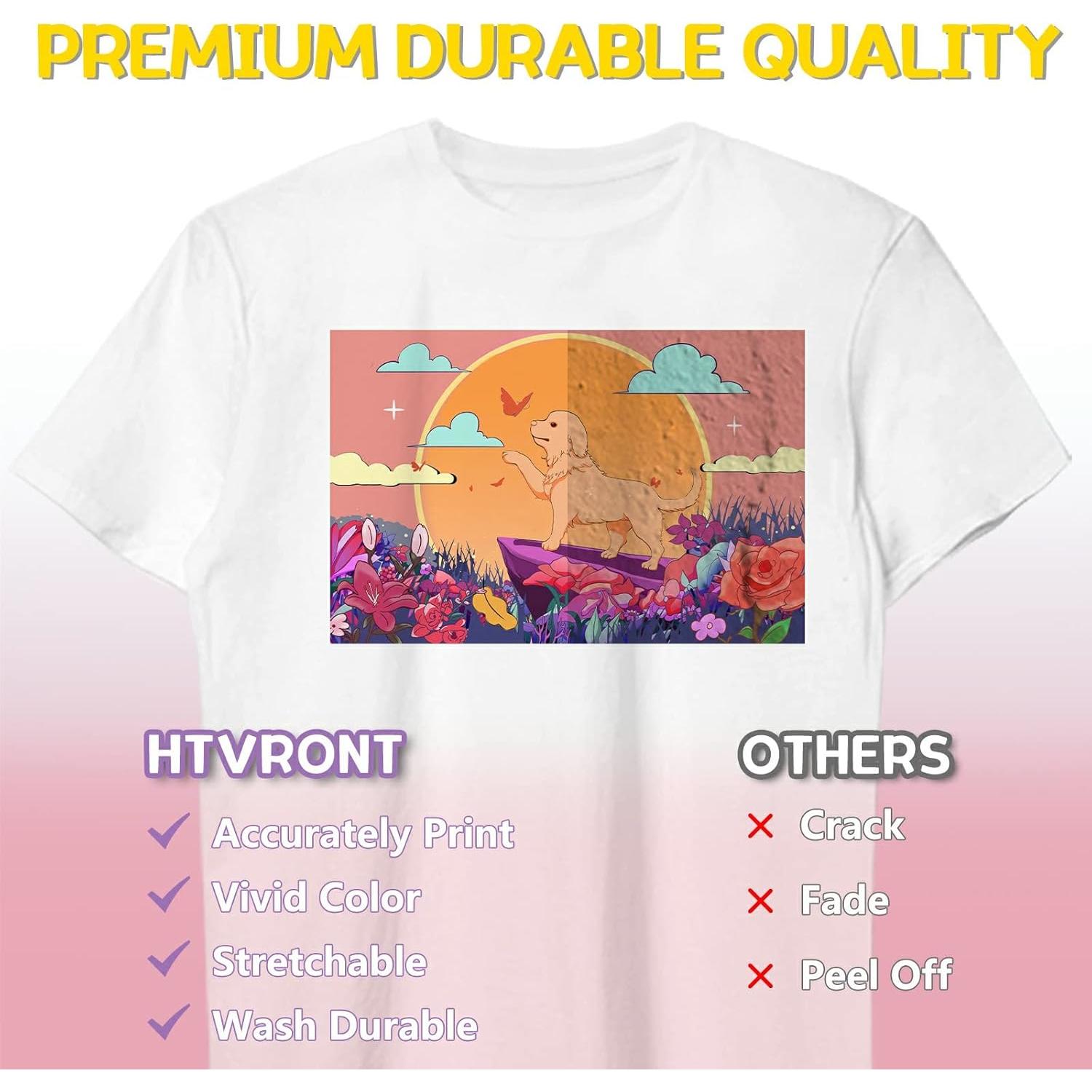 Papel de Transferencia de Calor HTVRONT 100 Hojas 21x28 cm