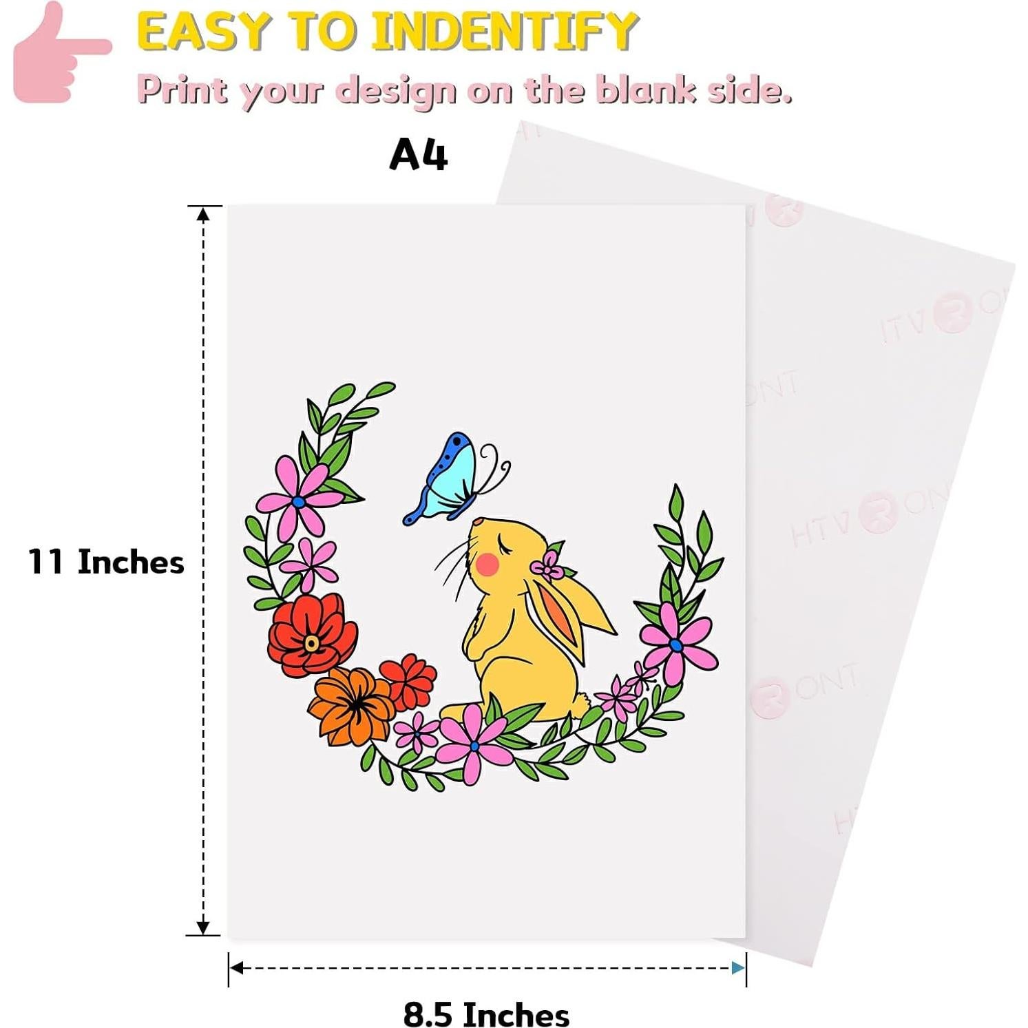 Papel de Transferencia de Calor HTVRONT 100 Hojas 21x28 cm