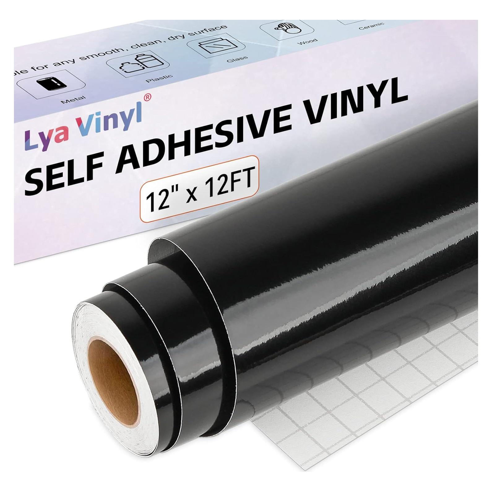 Vinilo Adhesivo Permanente Negro Brillante 30.5 x 3.66 m Lya