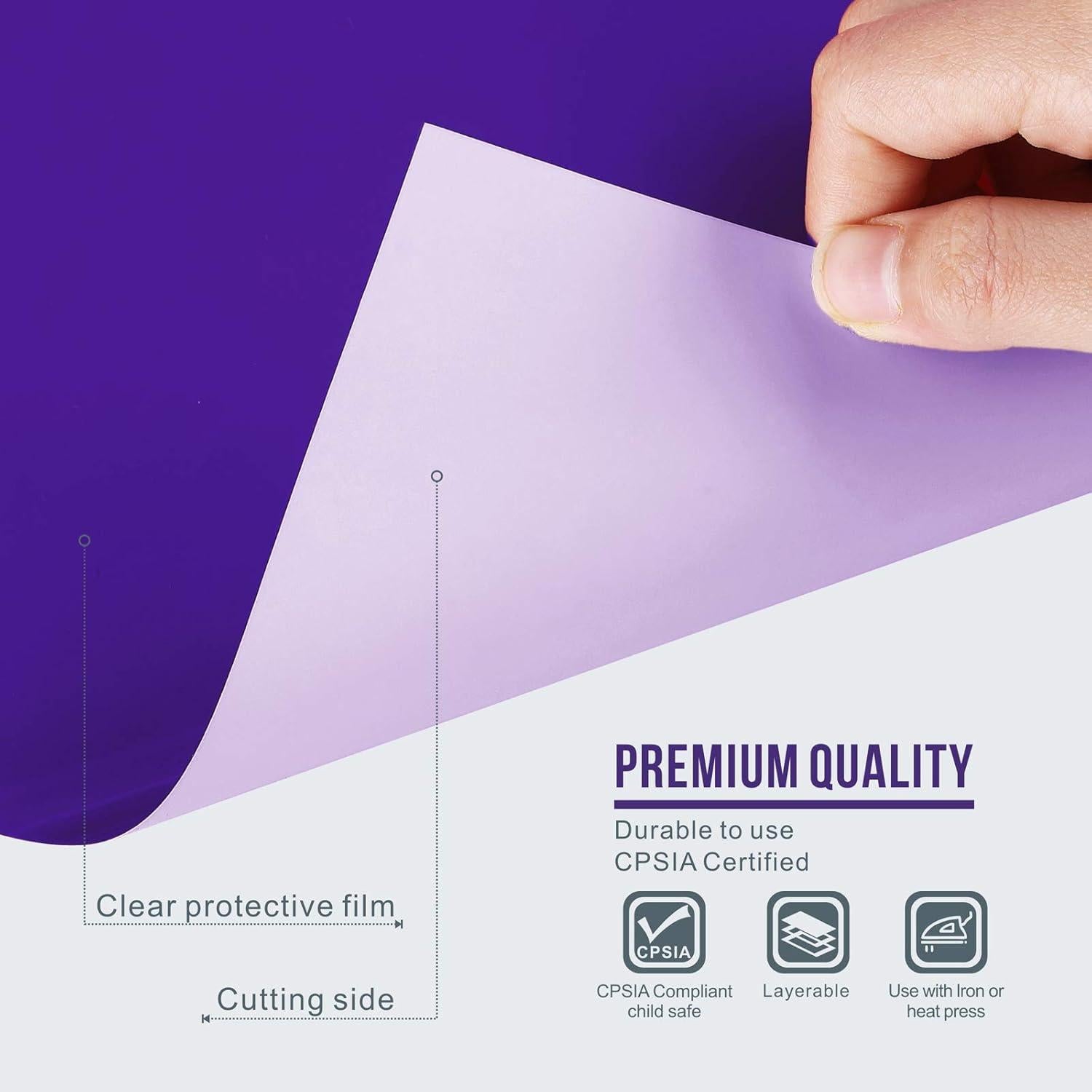 Rollo de Vinilo de Transferencia de Calor Sooez 3.66m Púrpura