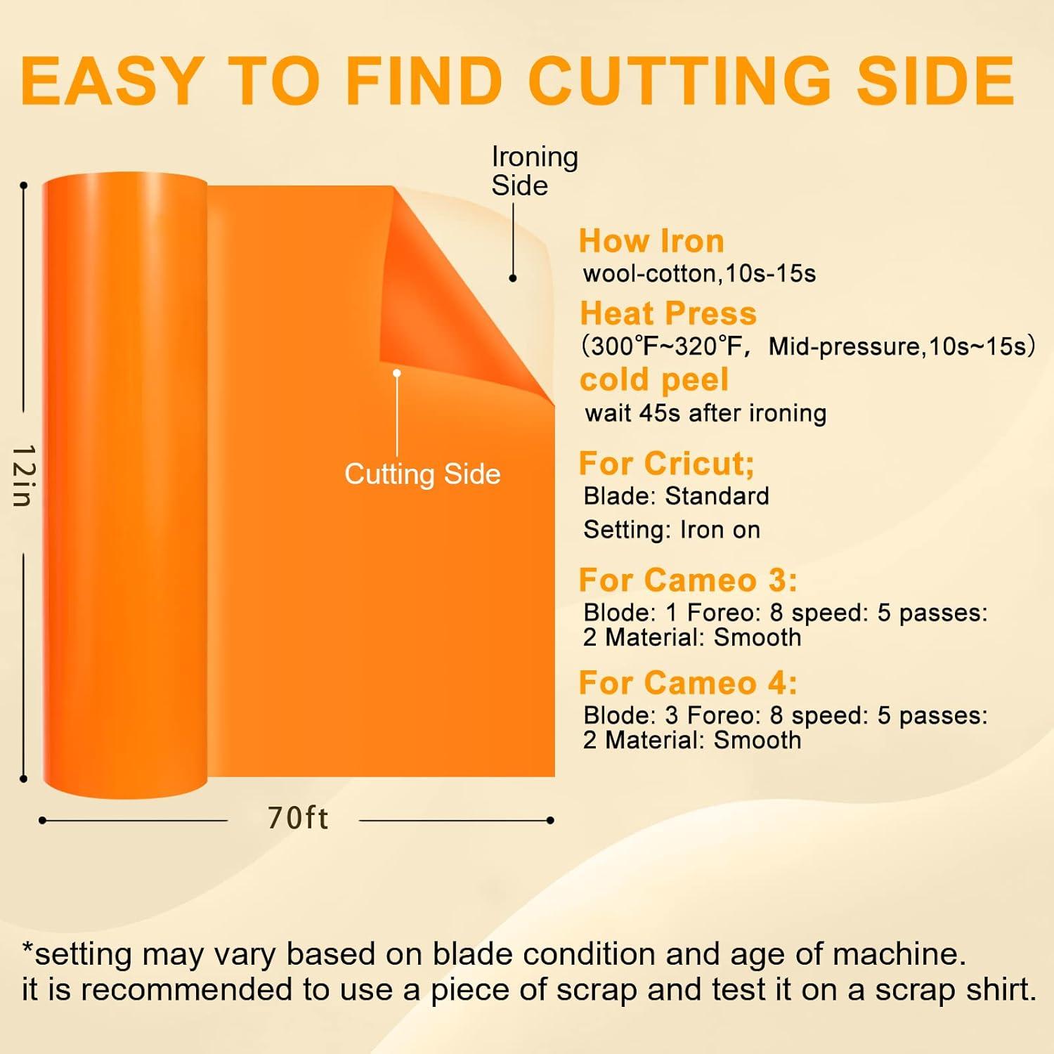 Vinilo de Transferencia de Calor XSEINO Naranja 30.48 cm x 21.34 m