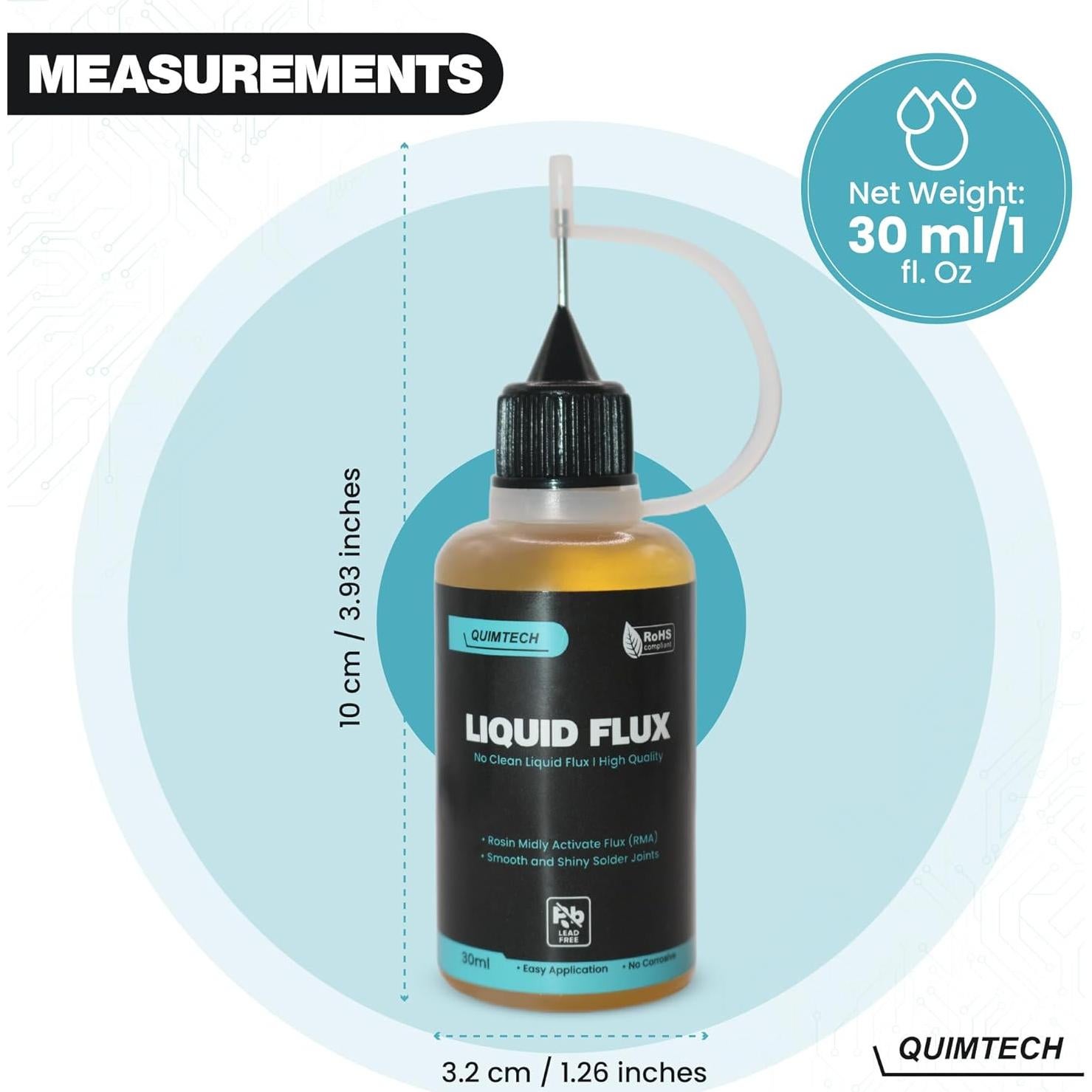 Gotero Fluxo de Soldadura Líquido Quimtech 30 ml RMA