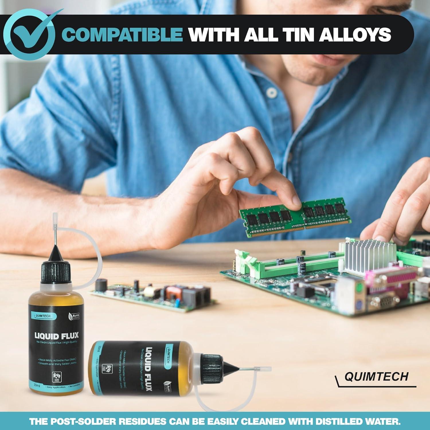 Gotero Fluxo de Soldadura Líquido Quimtech 30 ml RMA