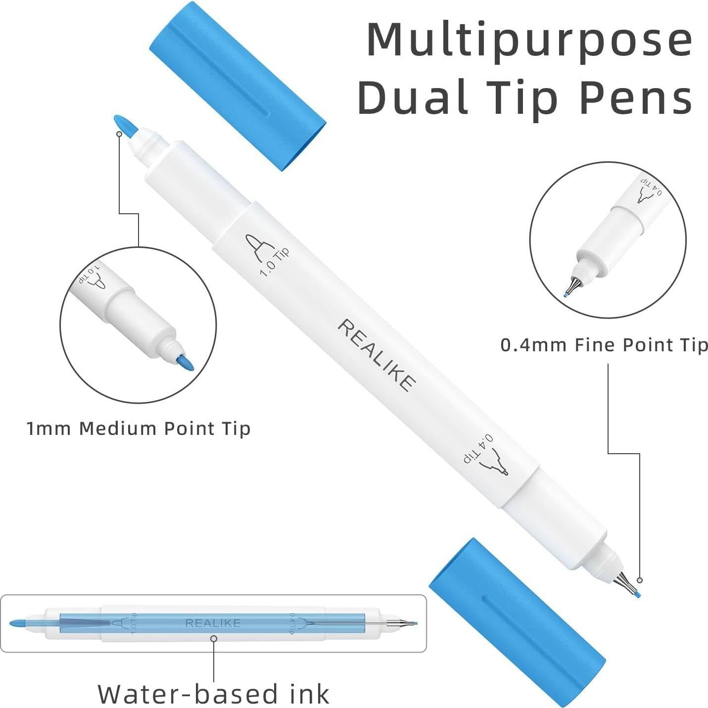 Marcadores Doble Punta REALIKE para Cricut Joy - 48 Colores