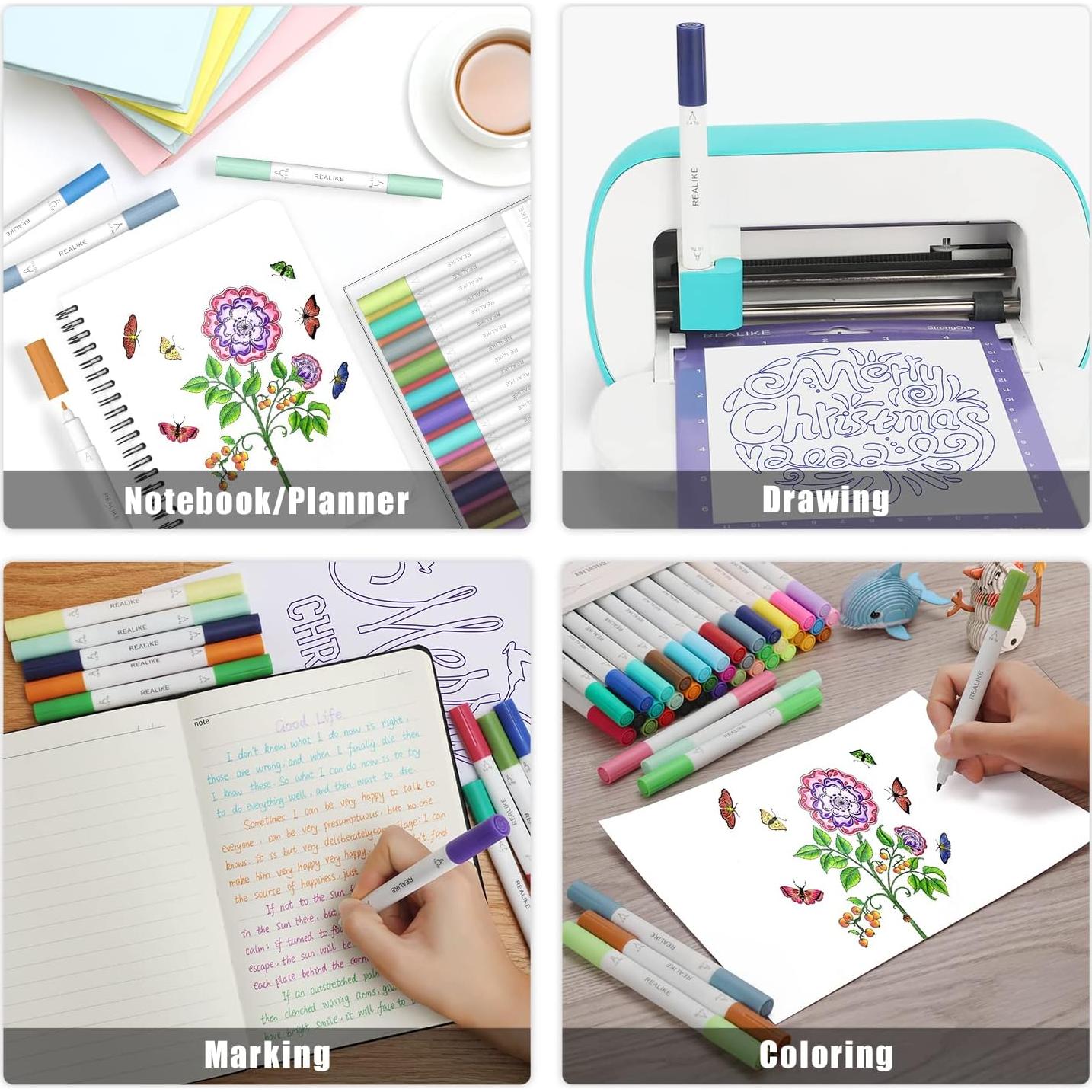 Marcadores Doble Punta REALIKE para Cricut Joy - 48 Colores