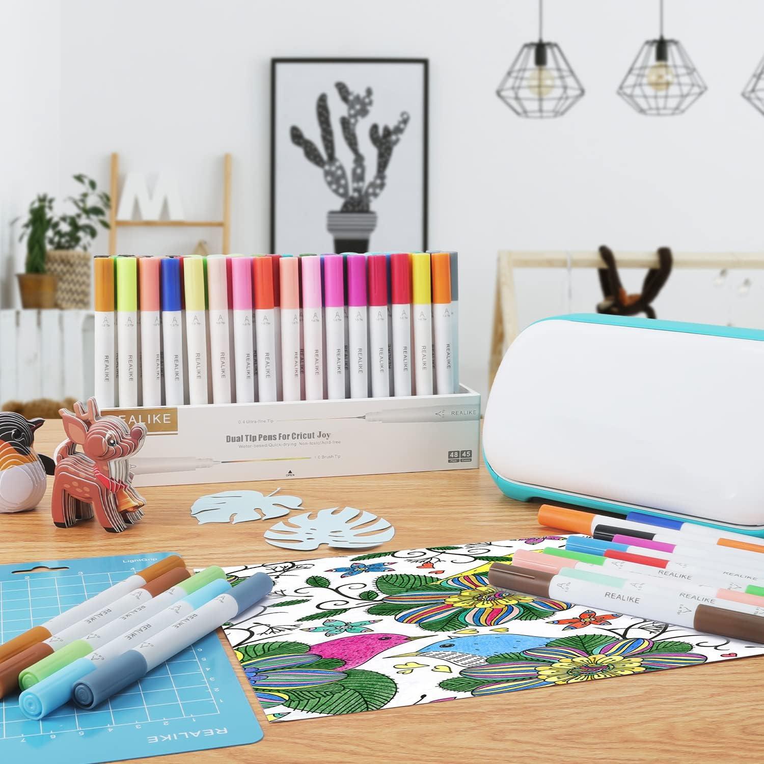 Marcadores Doble Punta REALIKE para Cricut Joy - 48 Colores