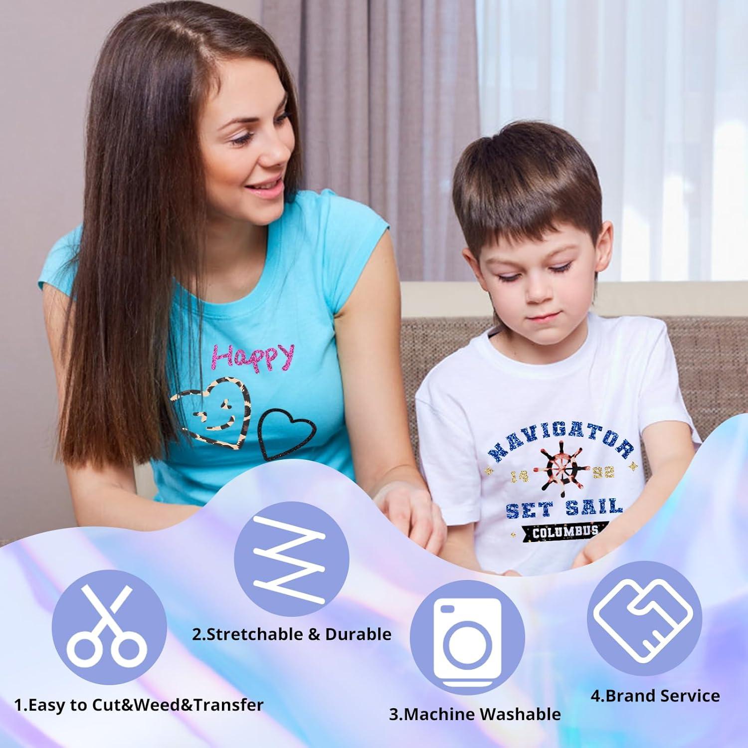 Vinilo de Transferencia de Calor HTVRONT 100 Colores 30.48x25.4cm