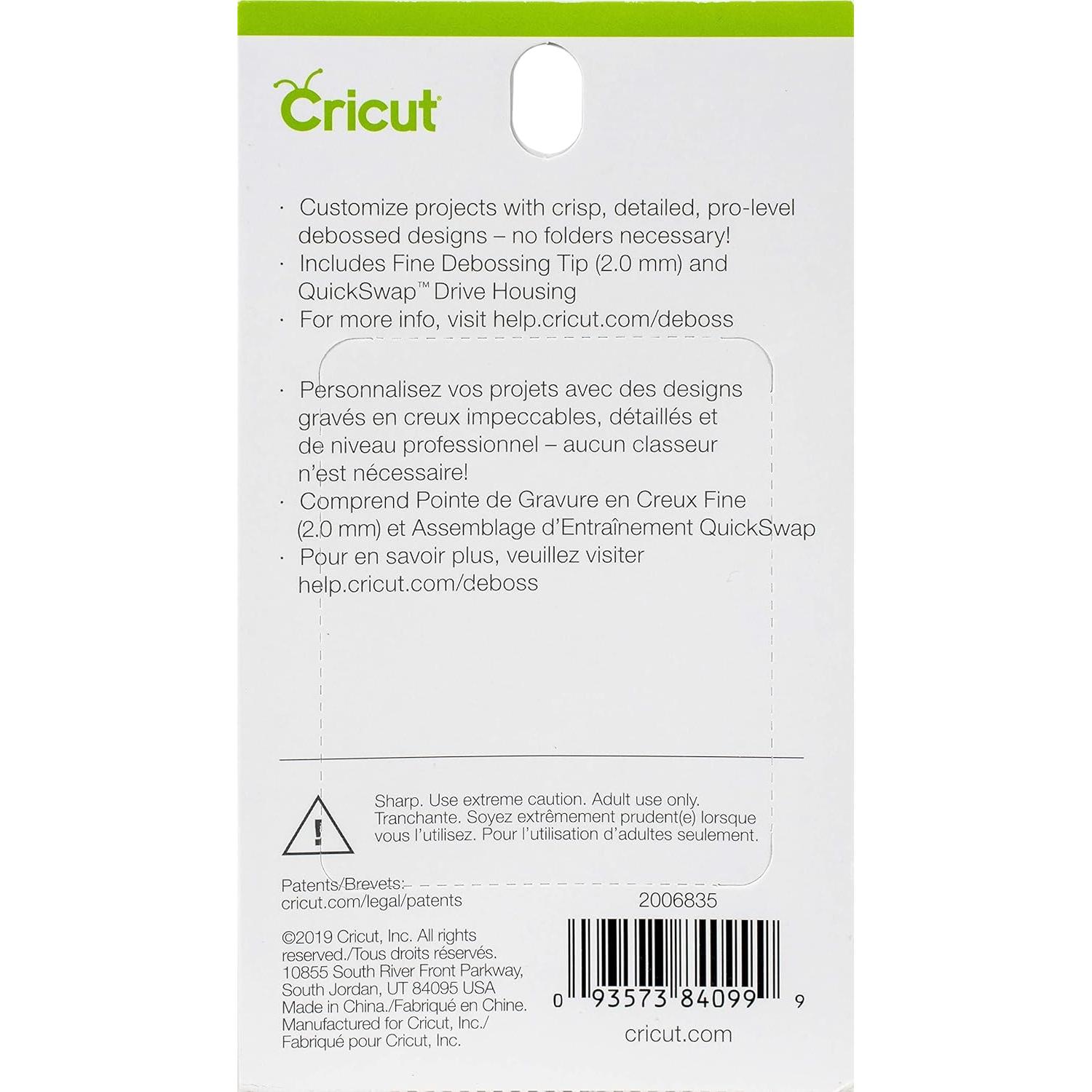 Punta de Debossing Fina Cricut + Carcasa QuickSwap 30g