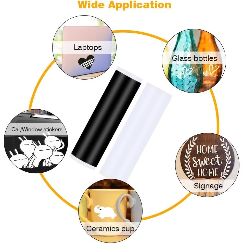 Vinilo Inteligente Permanente YOFONE 13.97cm x 304.8cm Negro