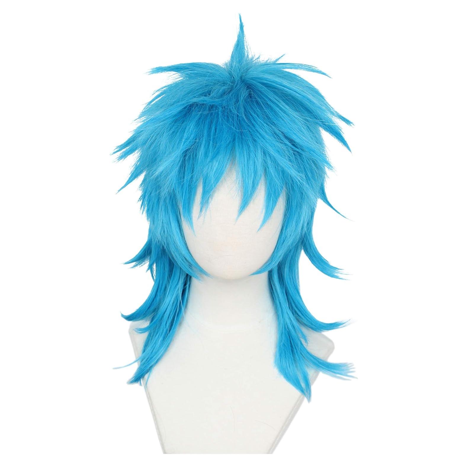 Peluca Corto Azul Linfairy para Halloween y Fiestas