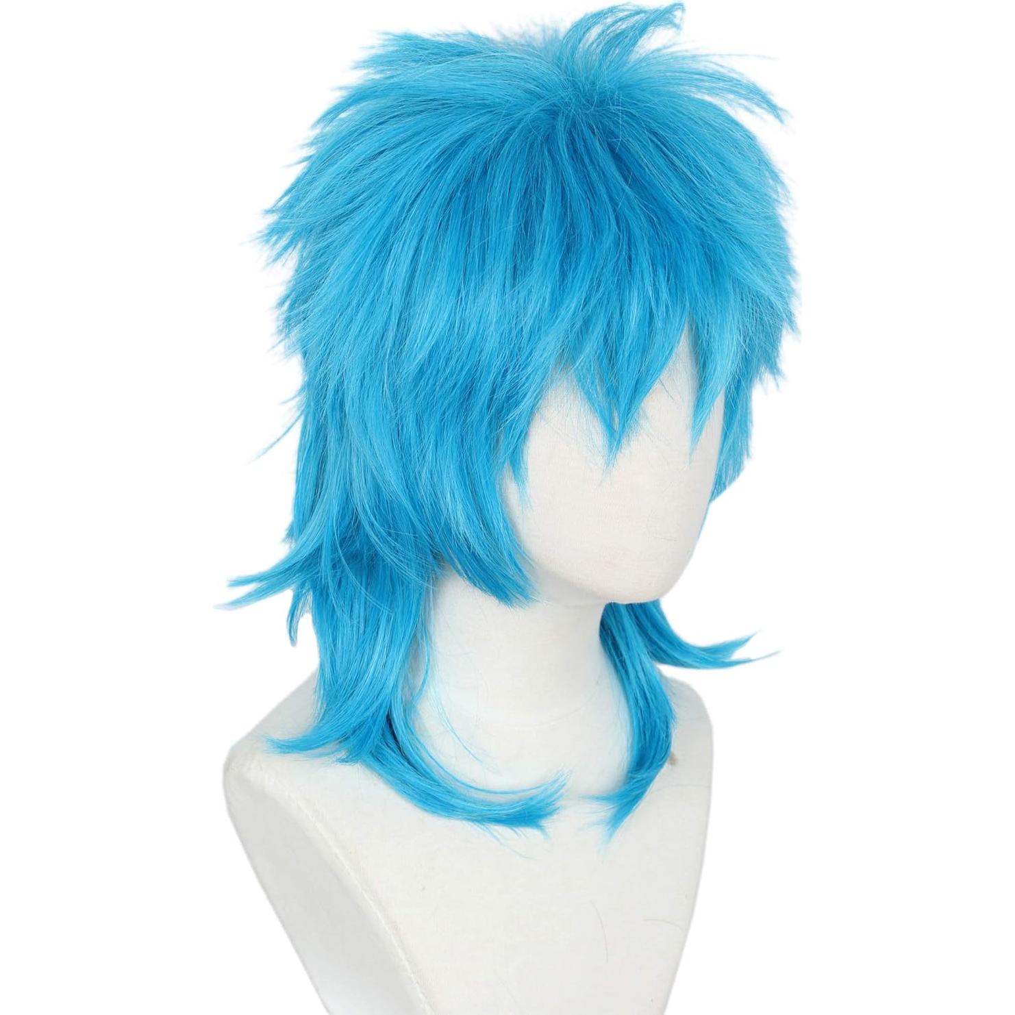 Peluca Corto Azul Linfairy para Halloween y Fiestas