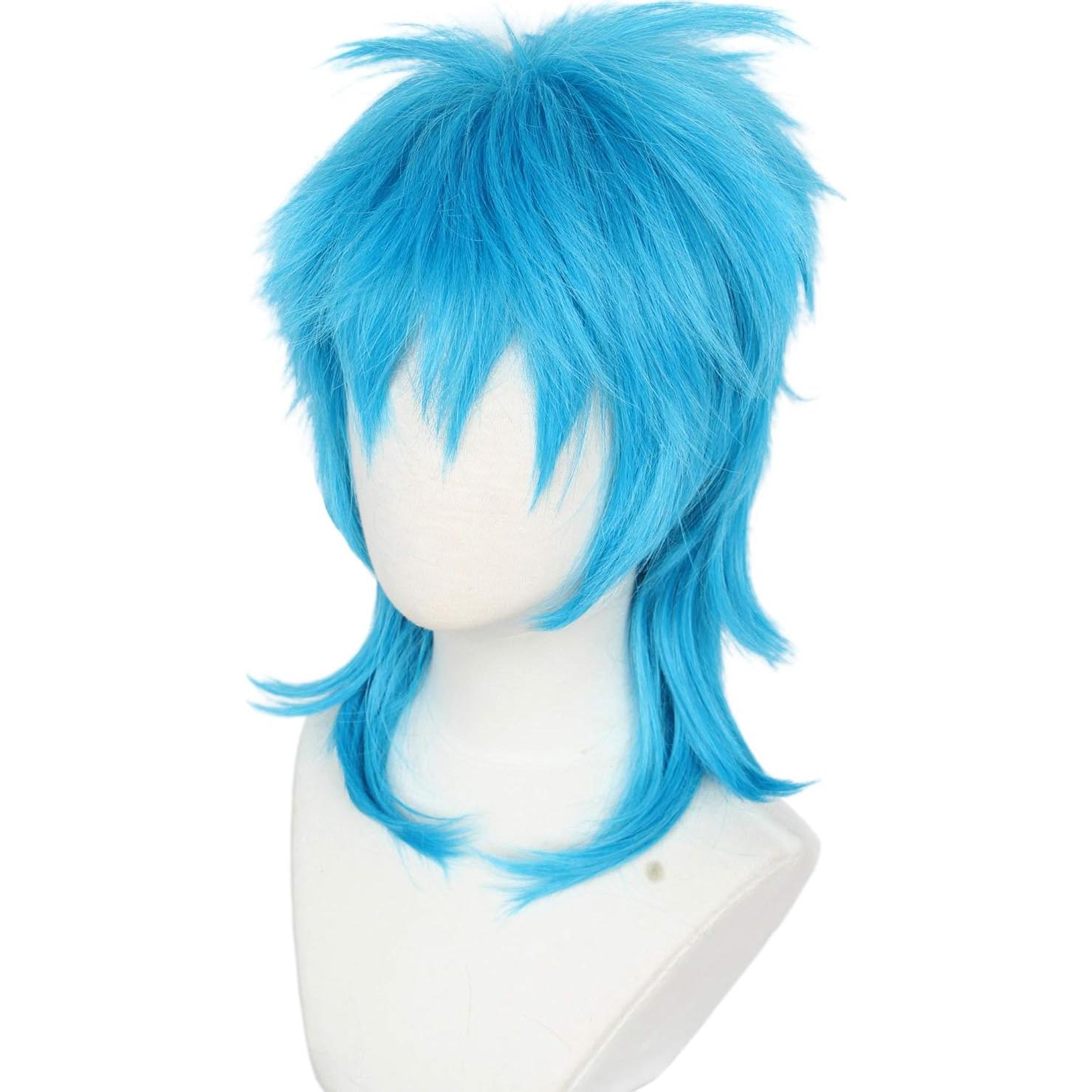 Peluca Corto Azul Linfairy para Halloween y Fiestas