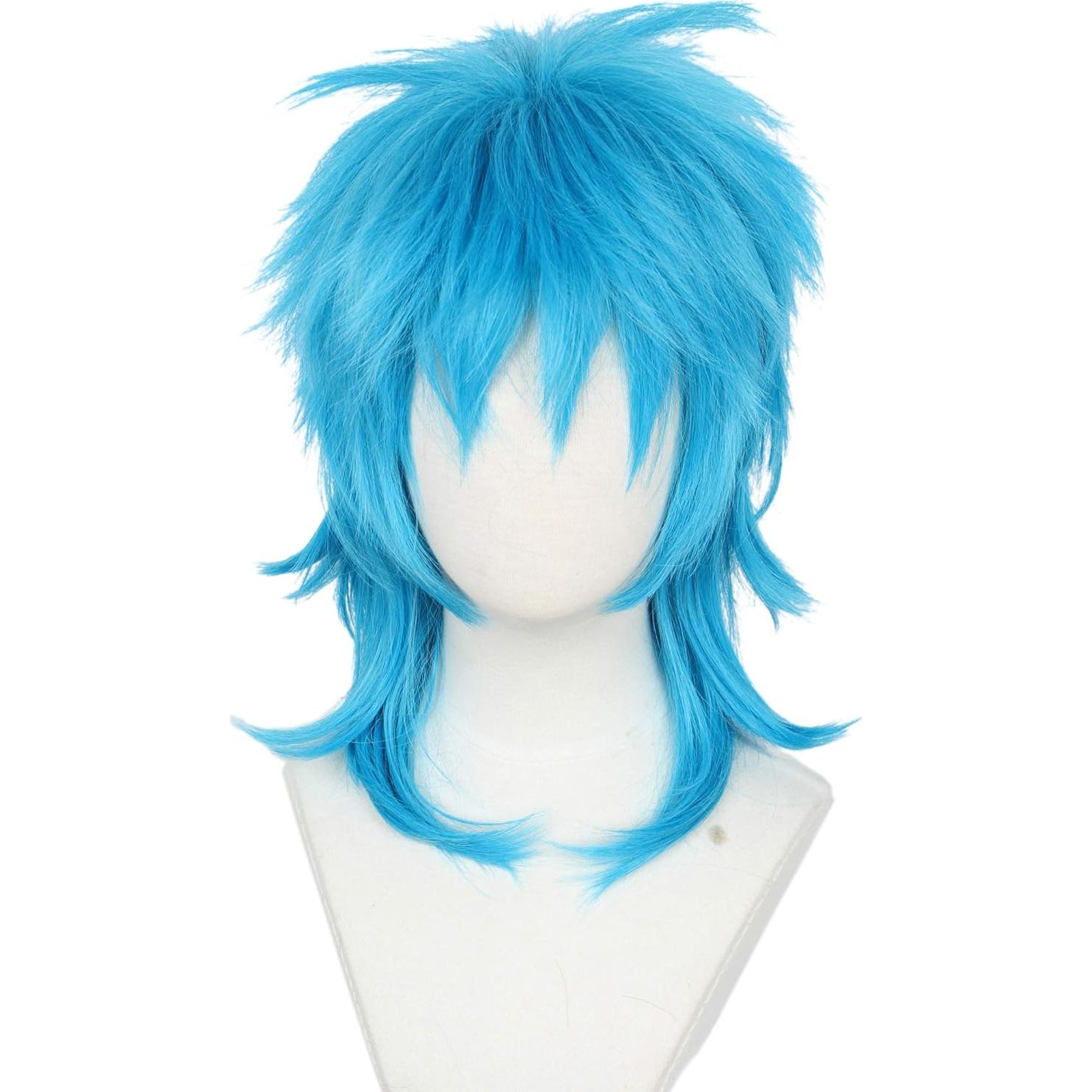 Peluca Corto Azul Linfairy para Halloween y Fiestas