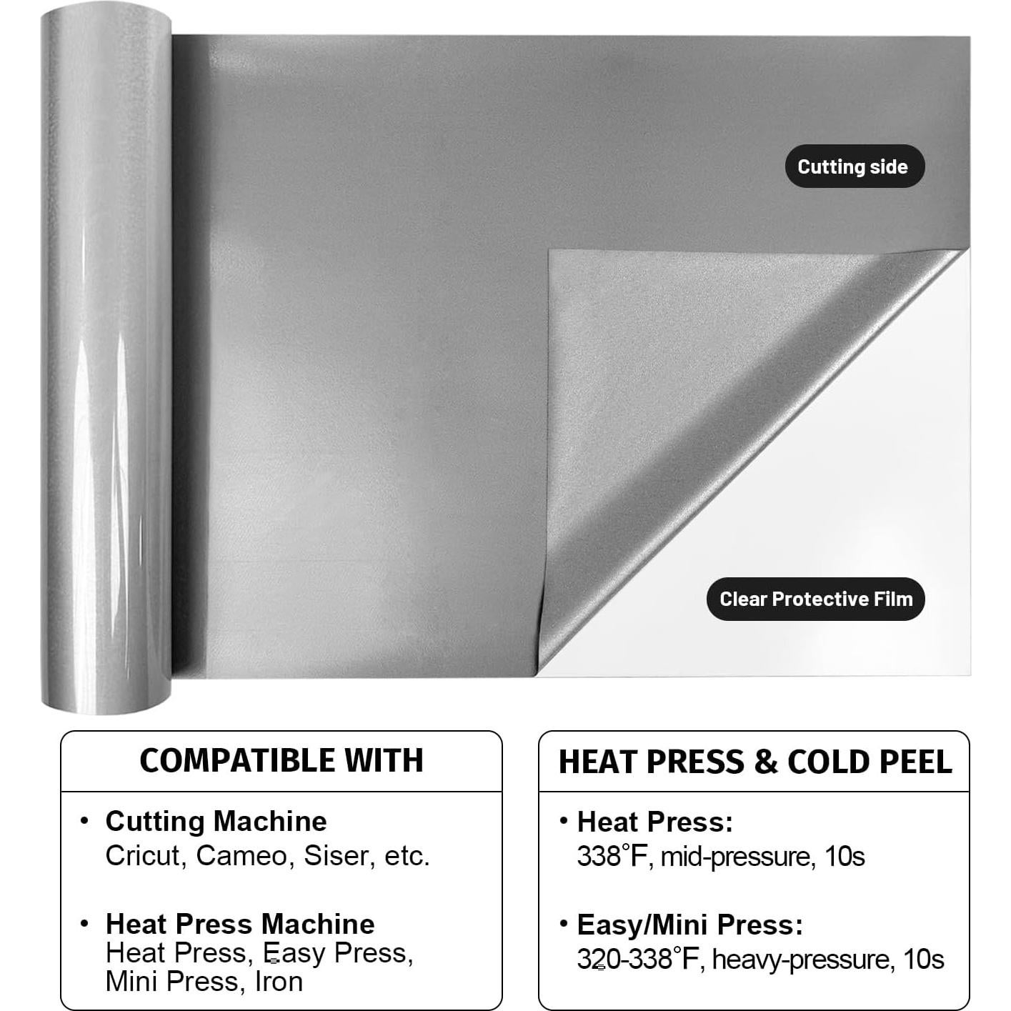 Vinilo Reflectante HTV TransOurDream 30.48 cm x 3.05 m Gris