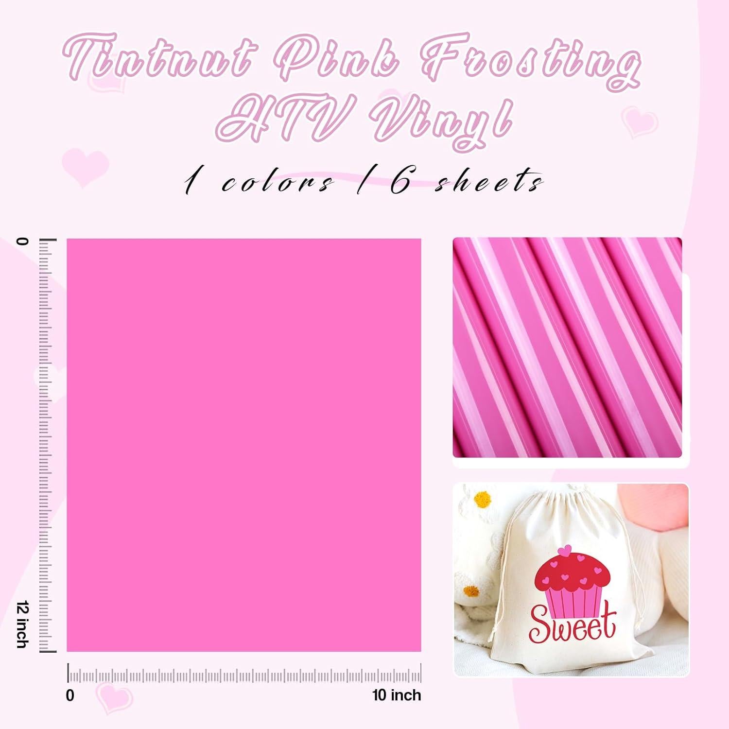 Vinilo de Transferencia de Calor Tintnut Rosa 6 Hojas 30.48x25.4 cm