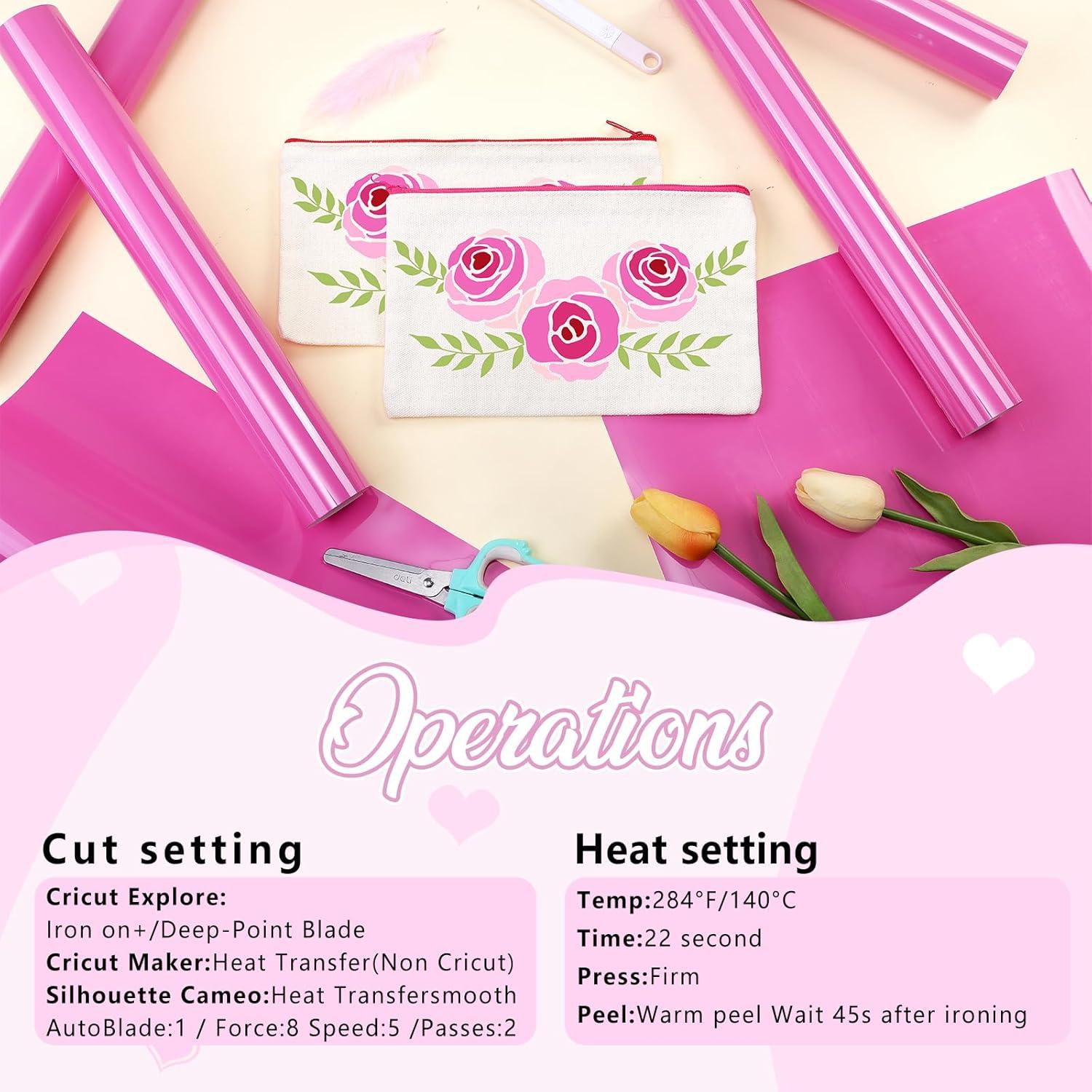 Vinilo de Transferencia de Calor Tintnut Rosa 6 Hojas 30.48x25.4 cm