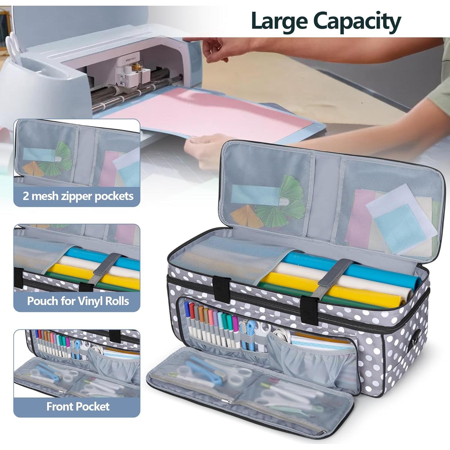 Funda de Doble Capa LUXJA para Cricut Maker y Explore - Puntos Grises