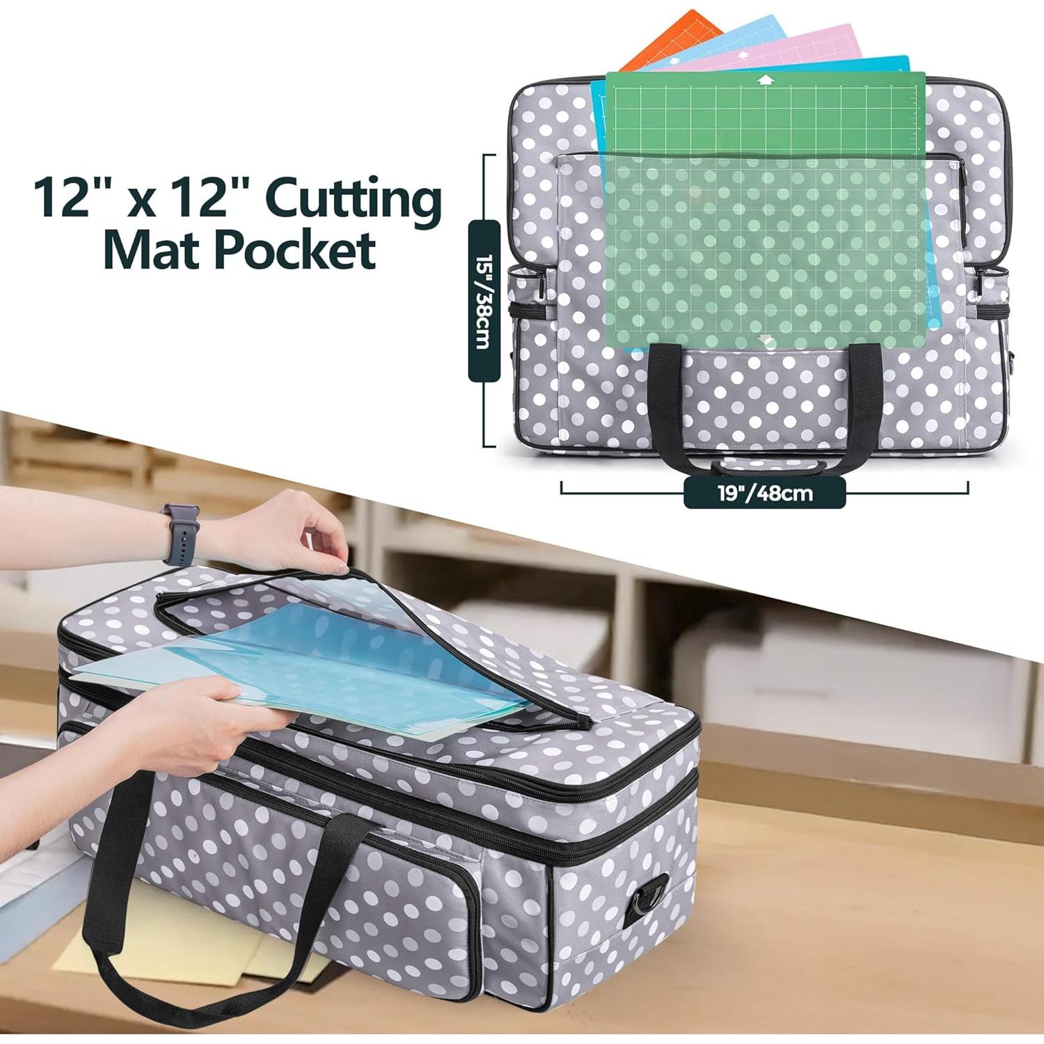 Funda de Doble Capa LUXJA para Cricut Maker y Explore - Puntos Grises