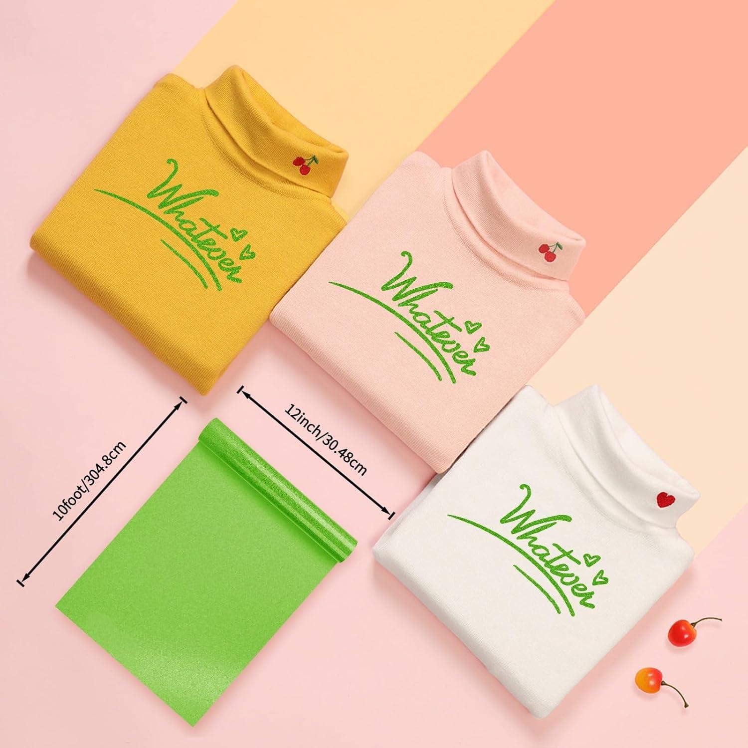 Vinilo de Transferencia de Calor HTV Brillante HYQJJ Verde 30.48x3.05m