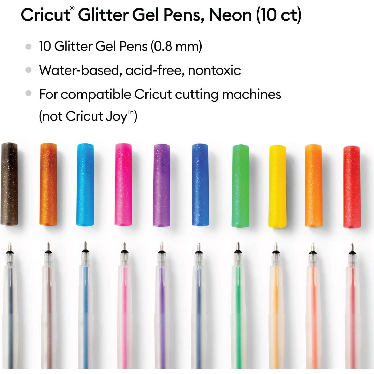 Bolígrafos de Gel Brillante Cricut - Arcoíris 10 Colores 0.8 mm