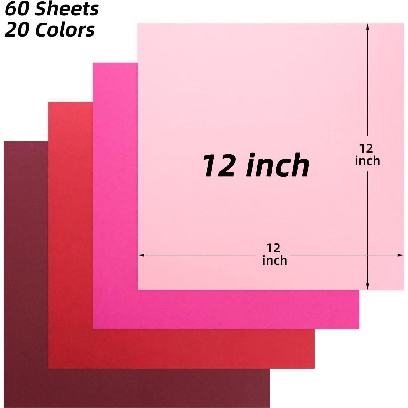 60 Hojas de Cartulina Multicolor LIVHOLIC 250 gsm 30.48x30.48 cm