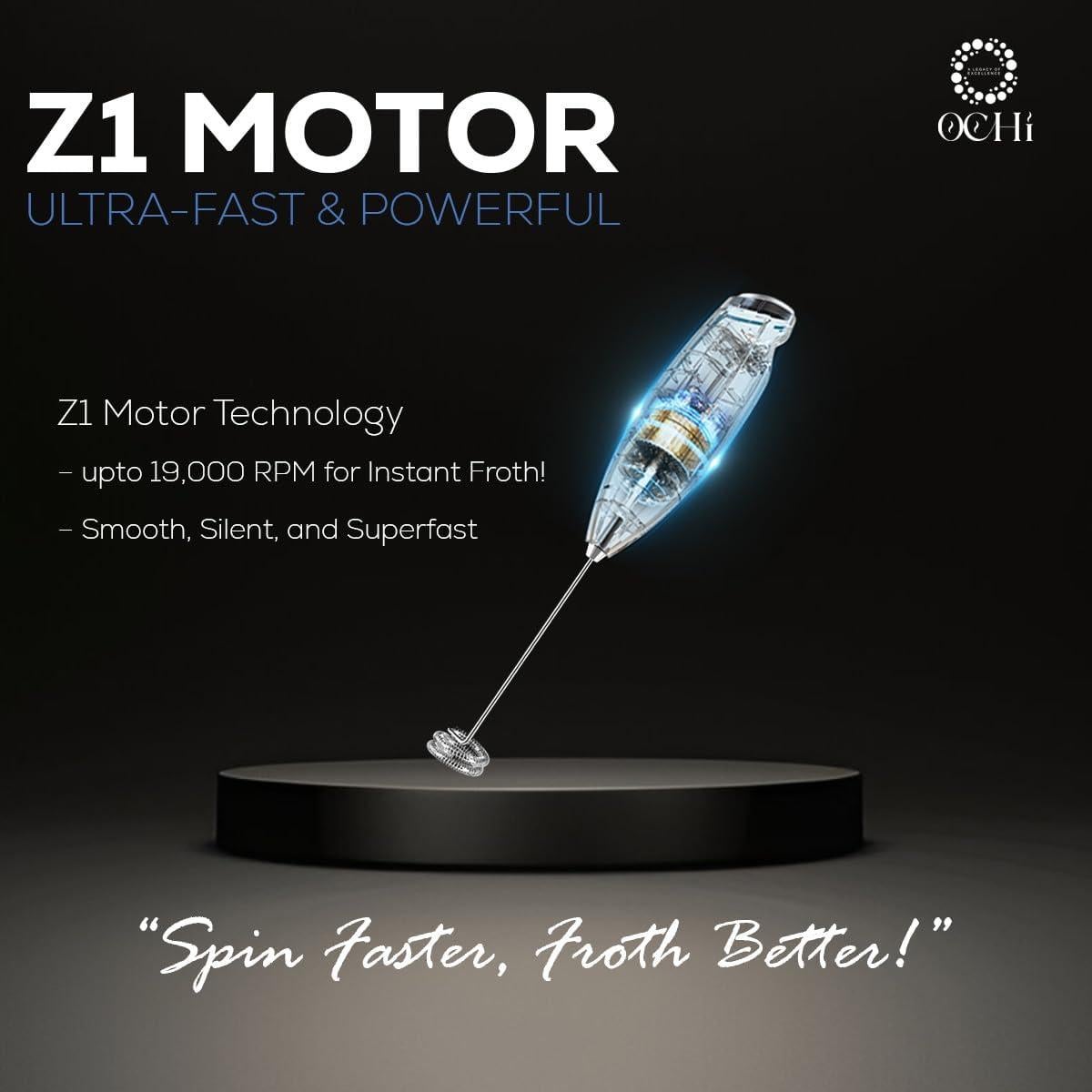 Espumador de Leche OCHI Eléctrico 19000 RPM - Negro