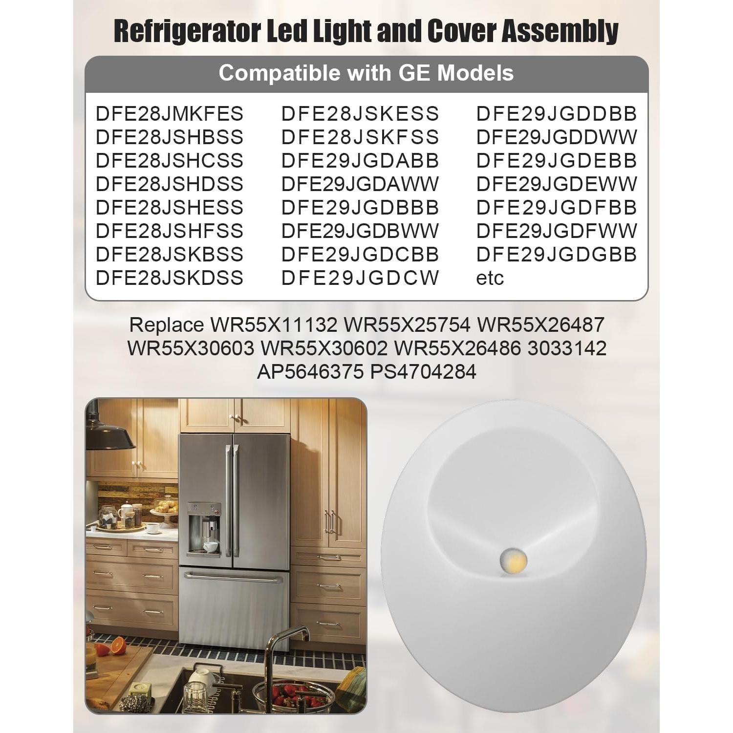 Luz LED para Refrigerador GE - 2 Pcs, Reemplazo WR55X11132