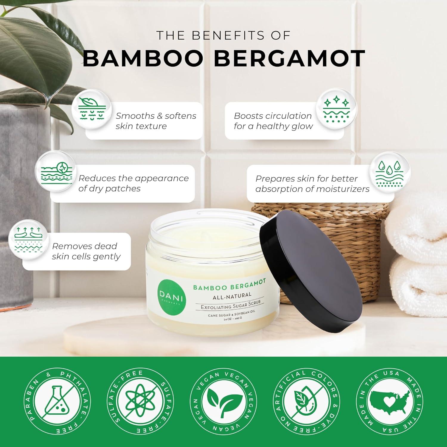 Exfoliante de Azúcar Orgánico DANI Naturals - Bambú Bergamota 396 g